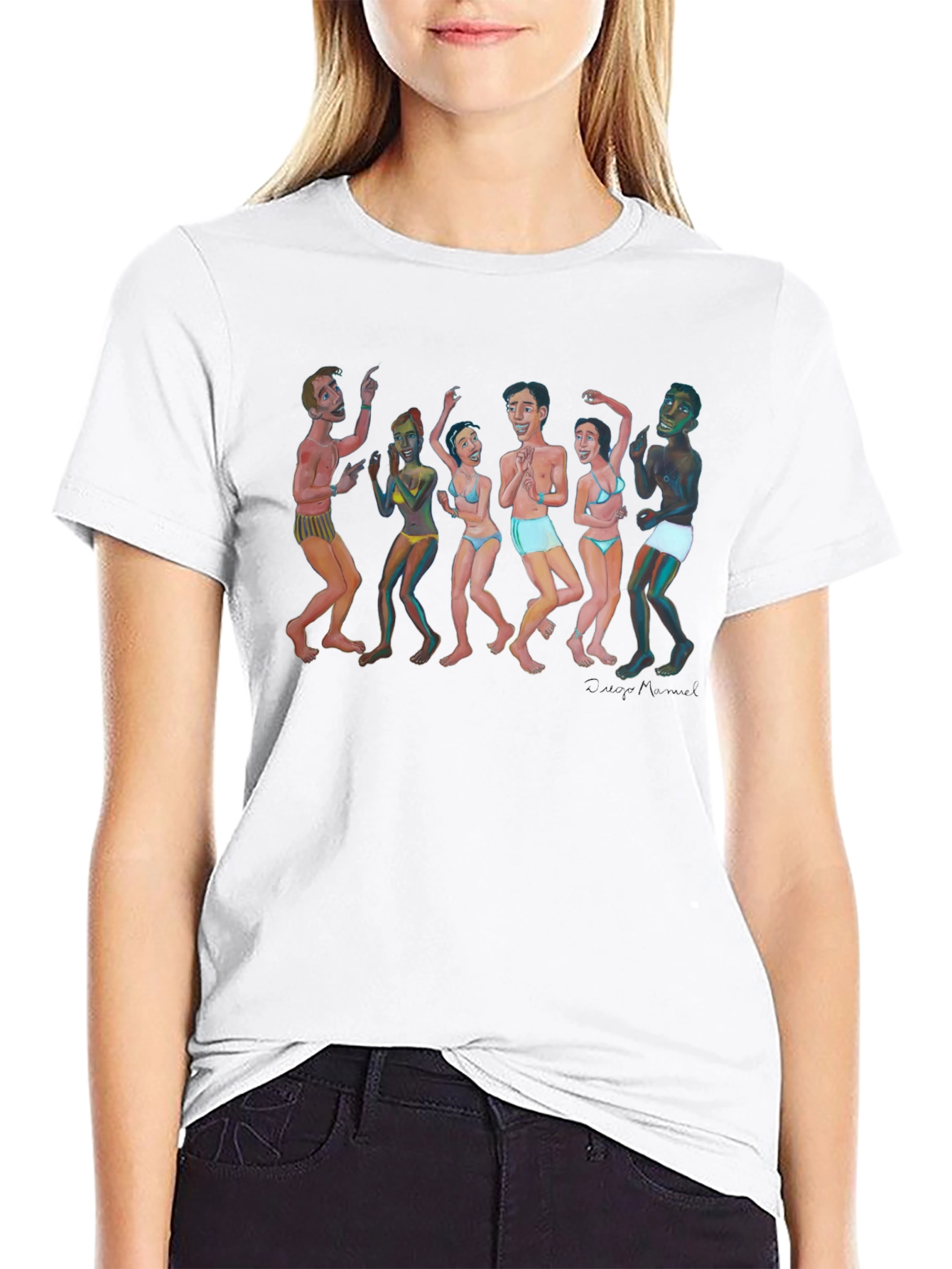 Dancing Figures Graphic Tee - Unisex Black T-Shirt