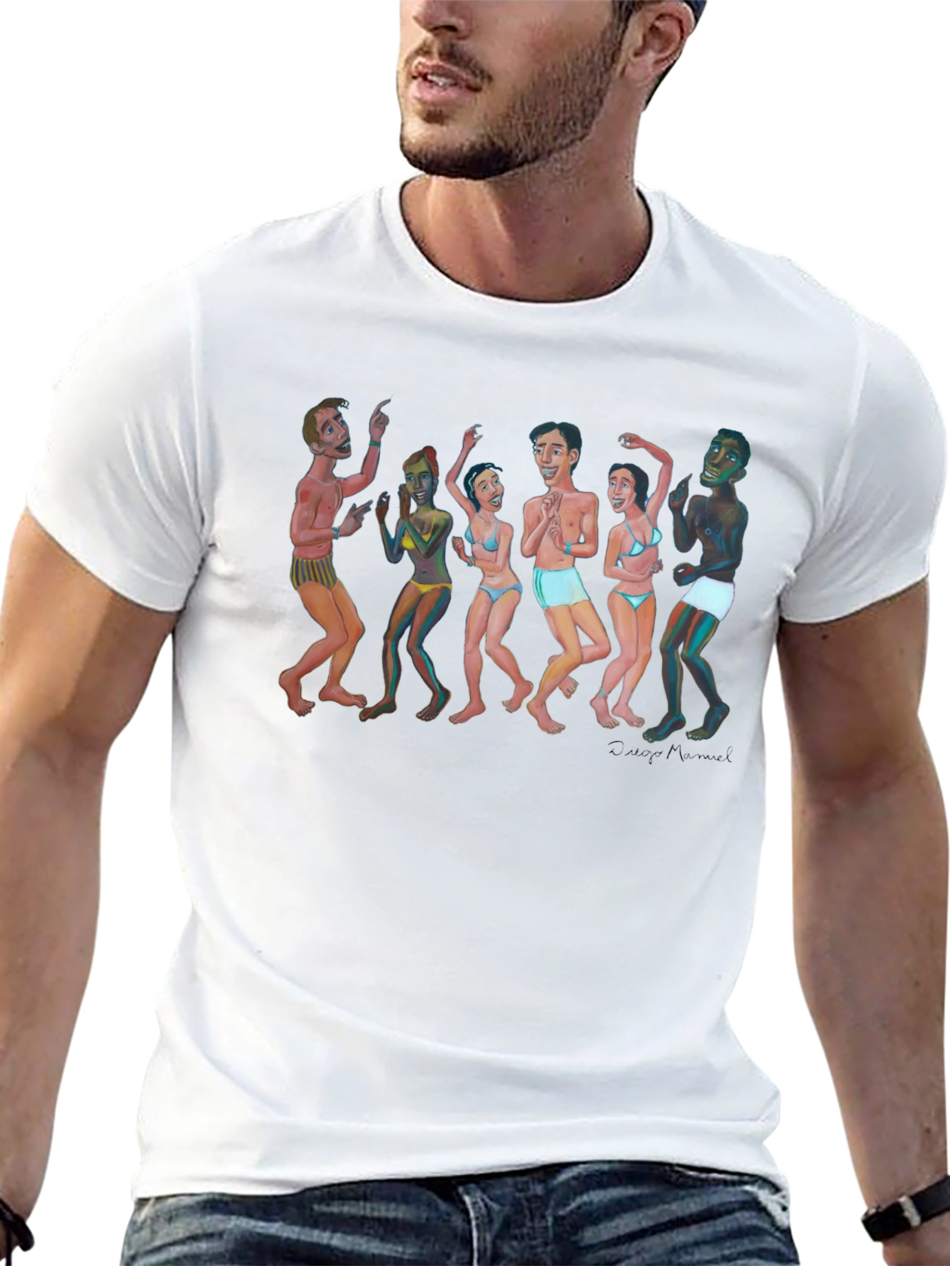 Dancing Figures Graphic Tee - Unisex Black T-Shirt