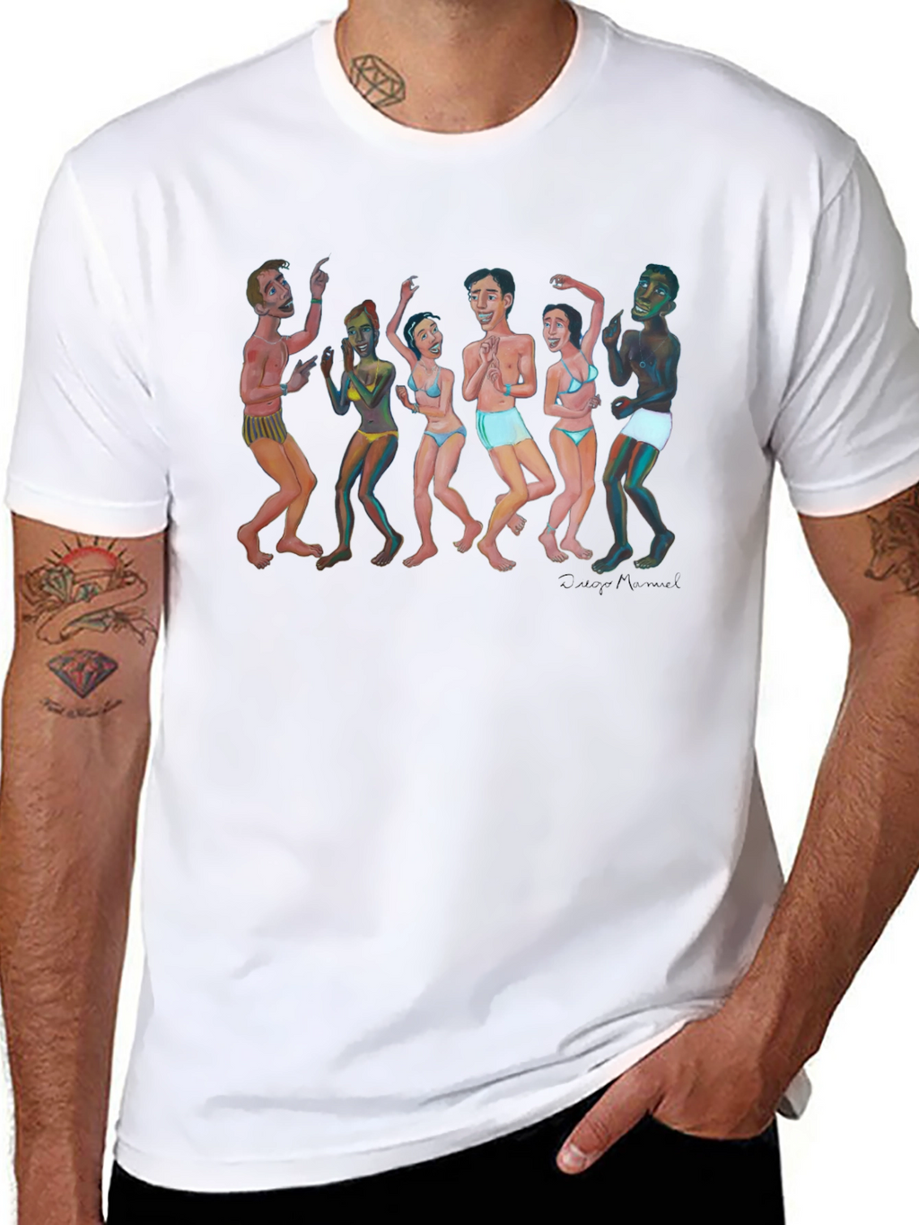 Dancing Figures Graphic Tee - Unisex Black T-Shirt
