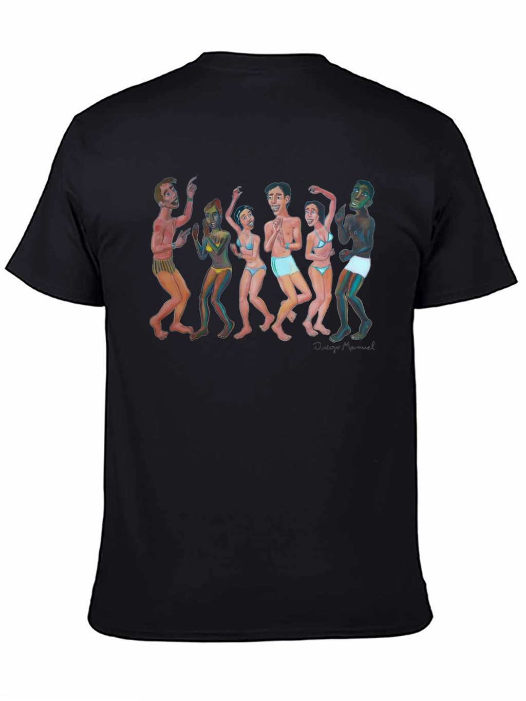 Dancing Figures Graphic Tee - Unisex Black T-Shirt