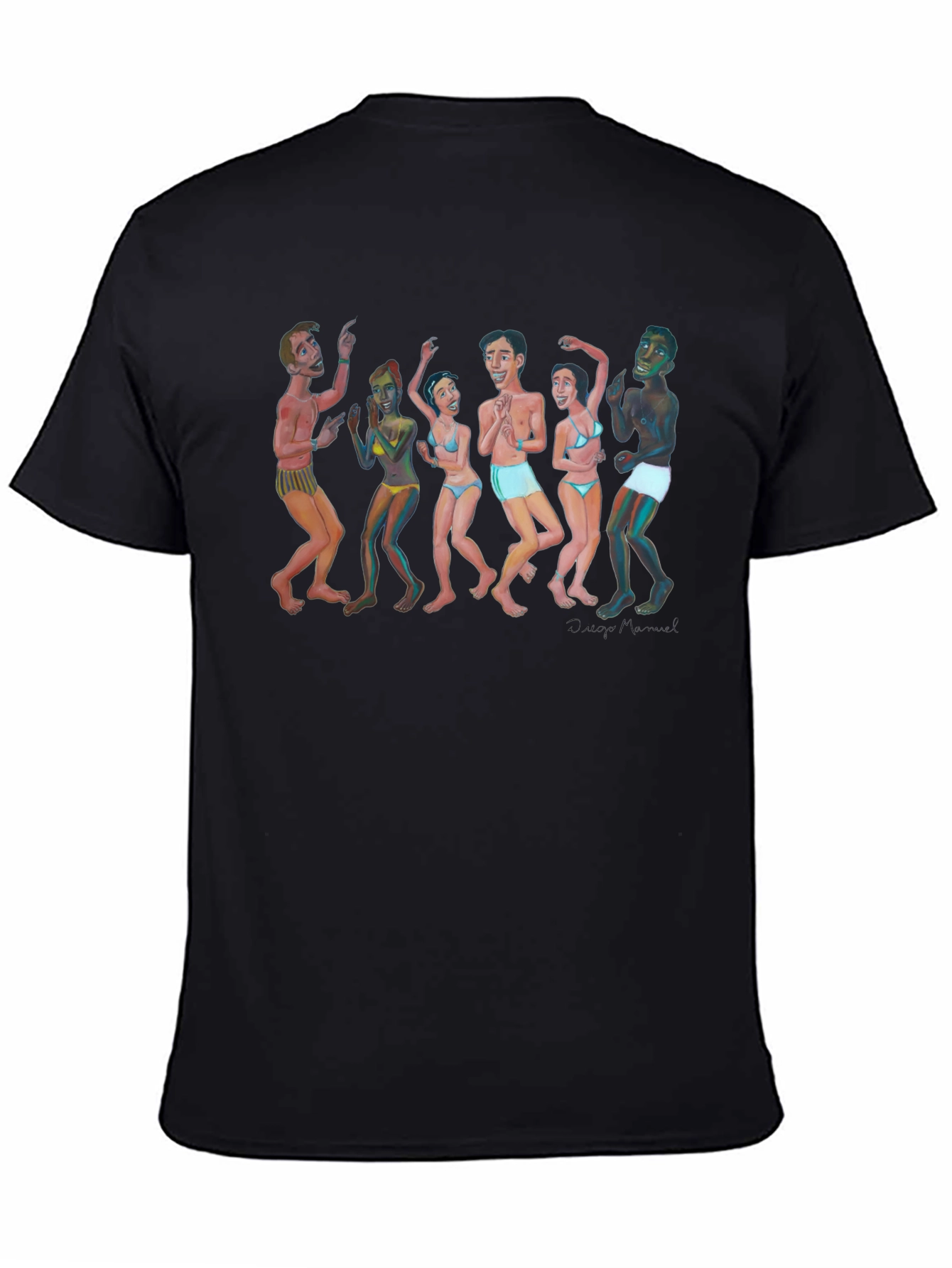 Dancing Figures Graphic Tee - Unisex Black T-Shirt