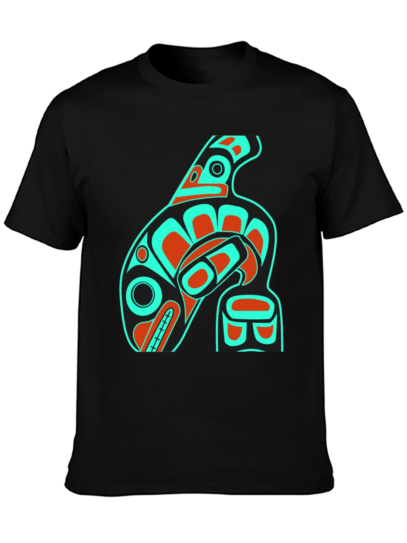 Tribal Orca Whale Graphic Tee - Mens Black T-Shirt