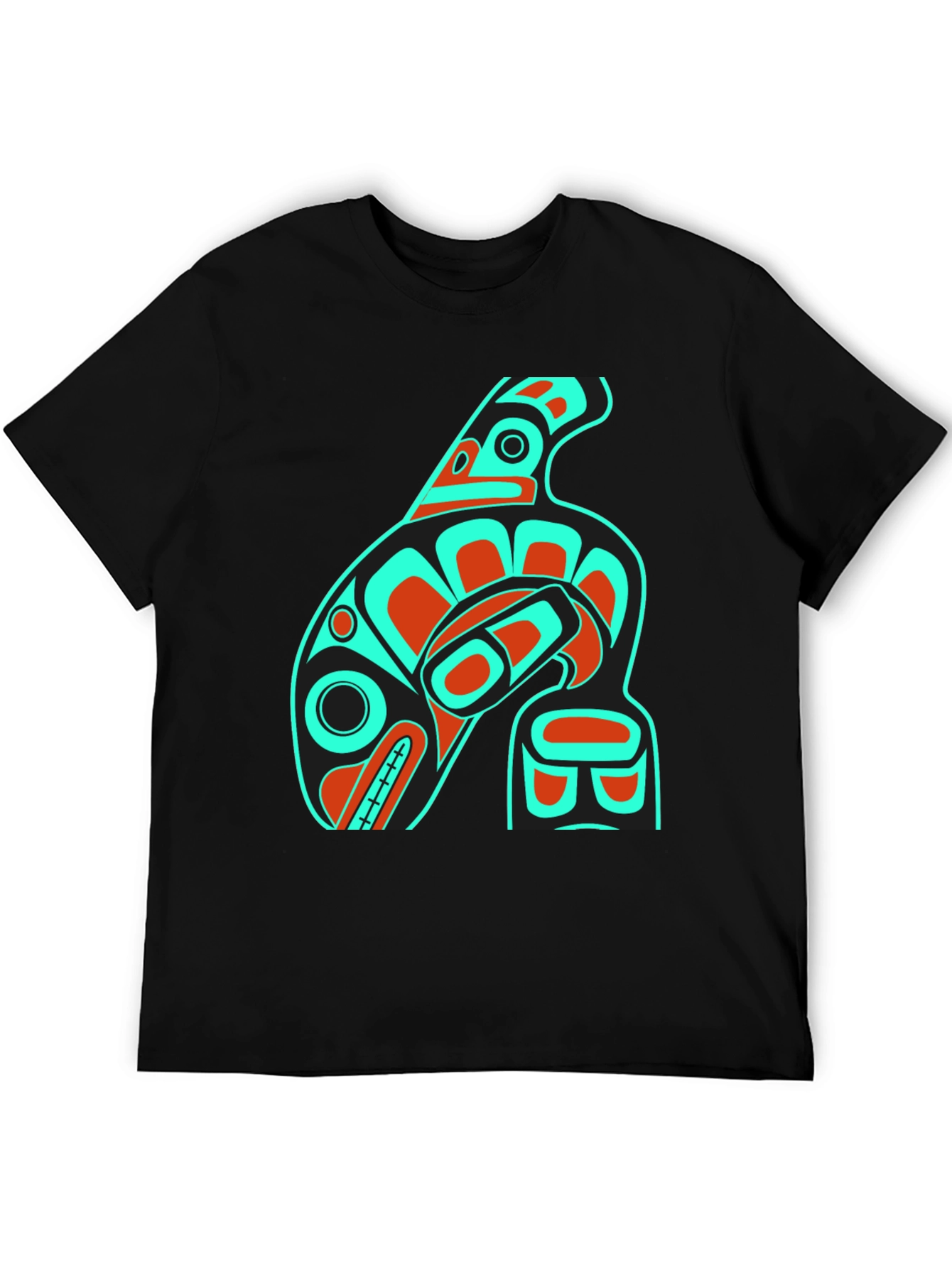 Tribal Orca Whale Graphic Tee - Mens Black T-Shirt