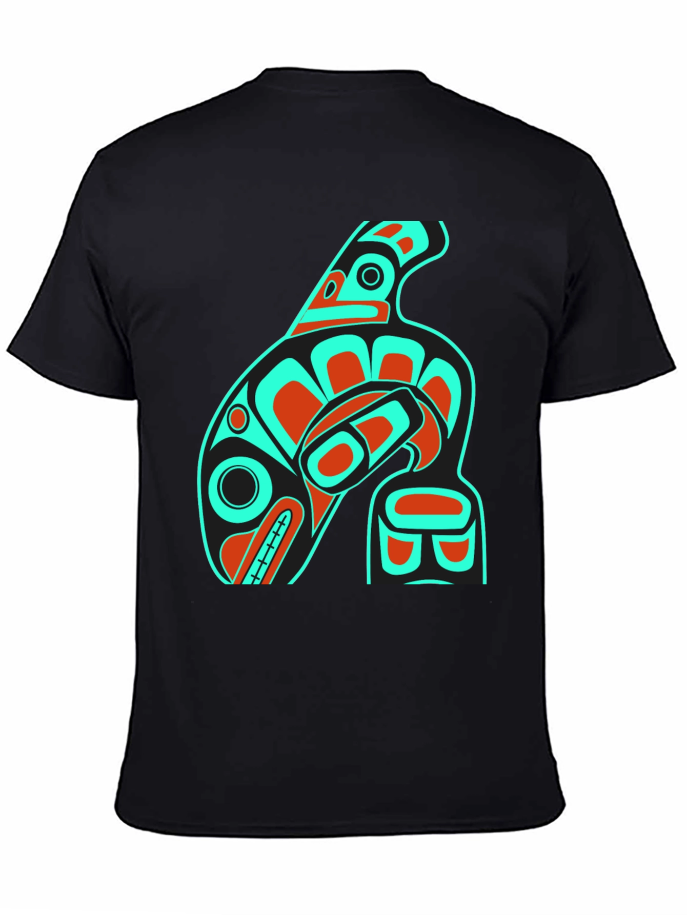 Tribal Orca Whale Graphic Tee - Mens Black T-Shirt