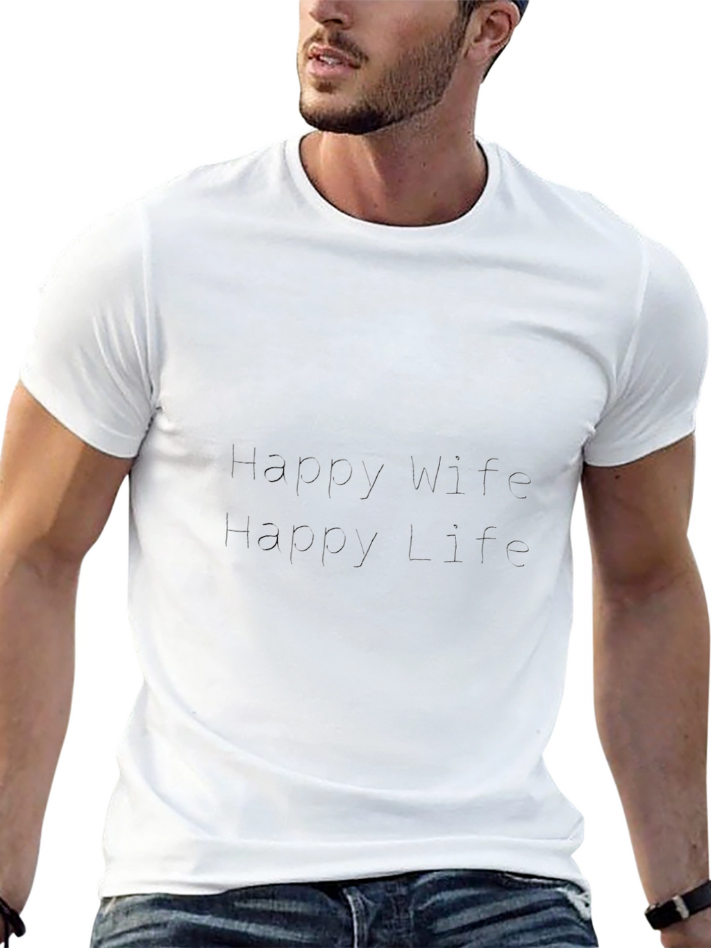 Happy Wife Happy Life - Mens Black T-Shirt