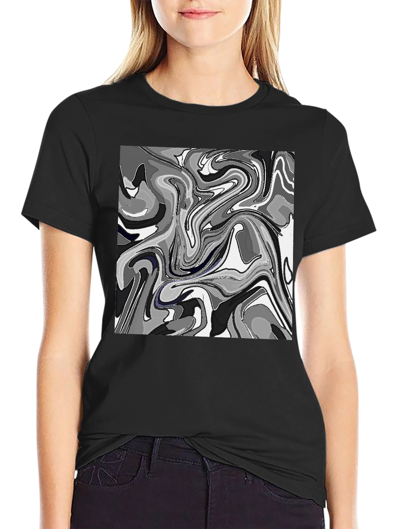 Abstract Art Mens Black T-Shirt