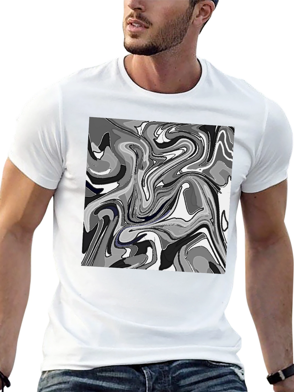 Abstract Art Mens Black T-Shirt