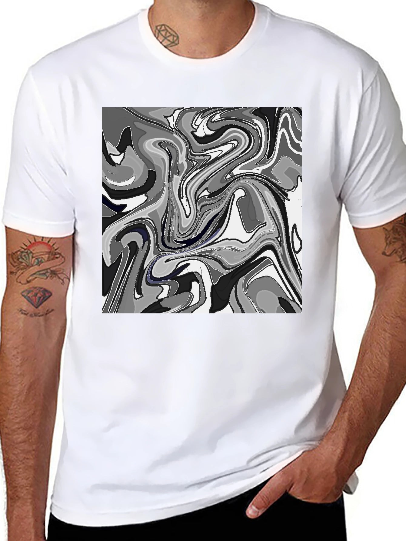 Abstract Art Mens Black T-Shirt