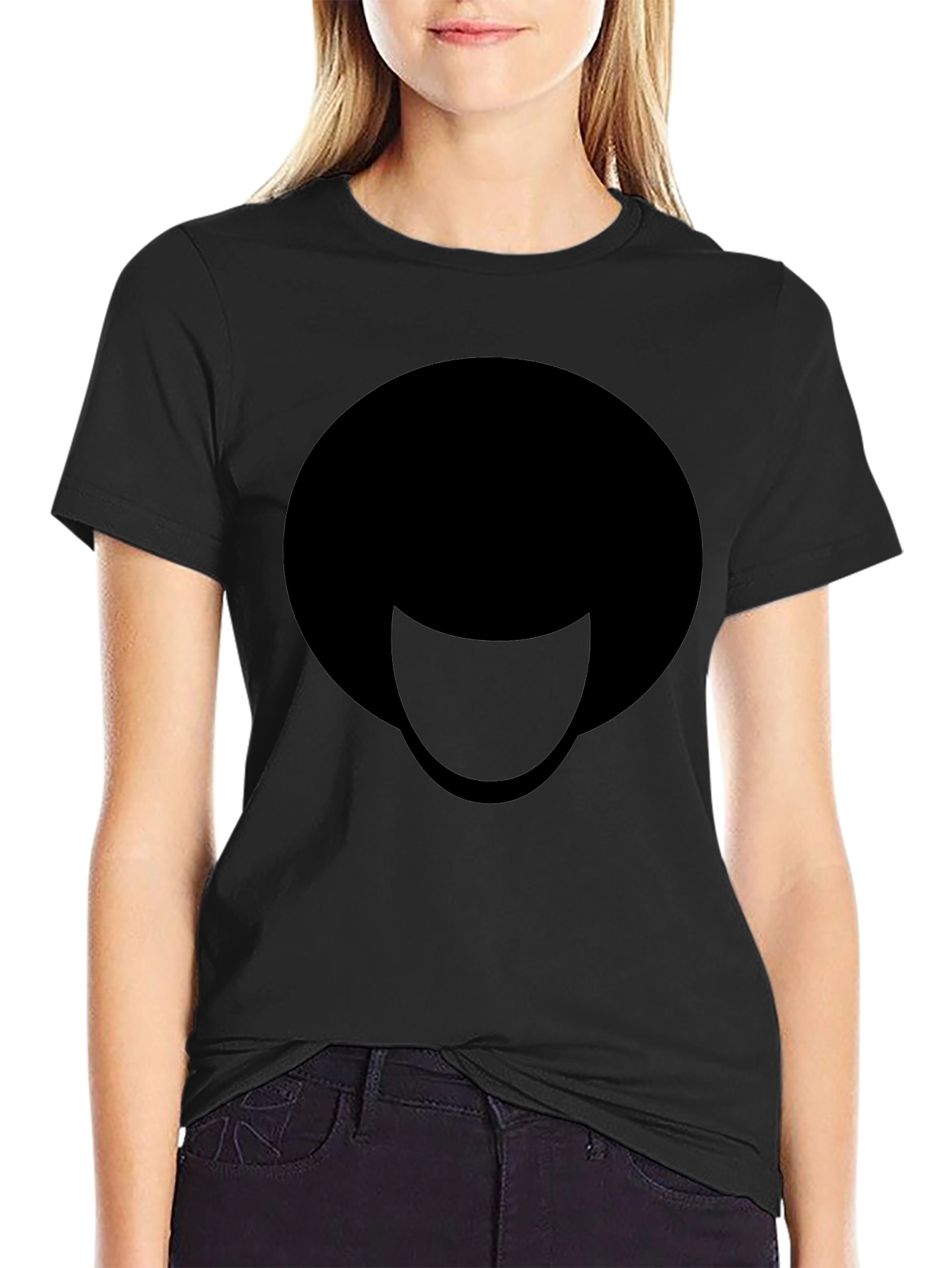 Cool Minimalist Afro T-Shirt - Black Graphic Tee