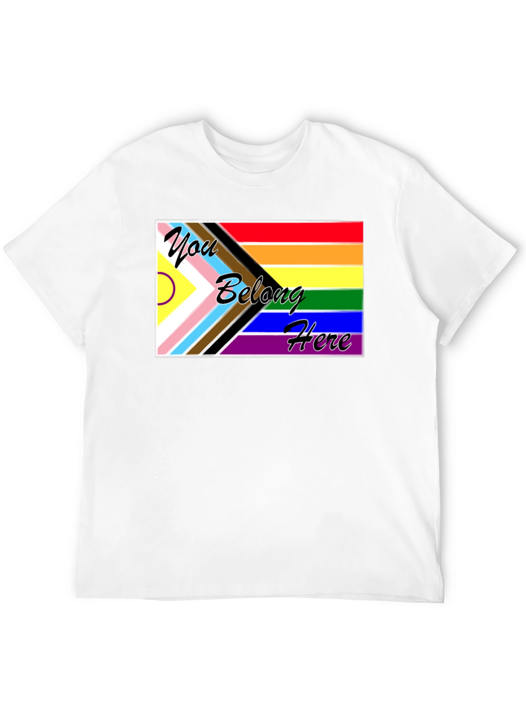 Inclusive Pride Flag Tee: You Belong Here