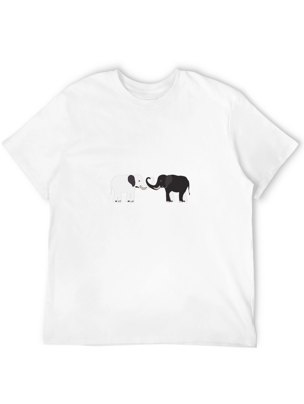 Elephant Love Graphic Tee - Black Cotton Blend Shirt