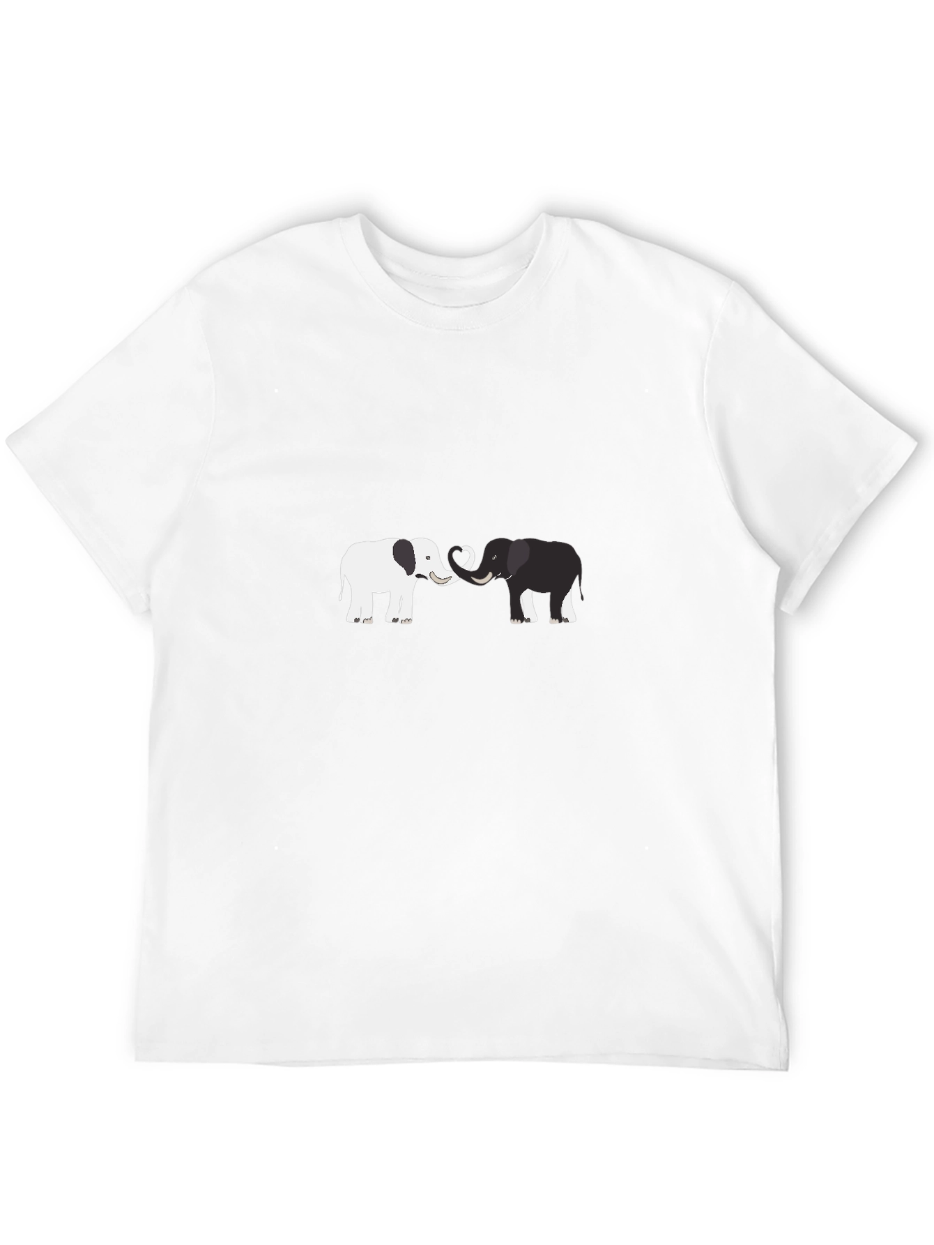 Elephant Love Graphic Tee - Black Cotton Blend Shirt