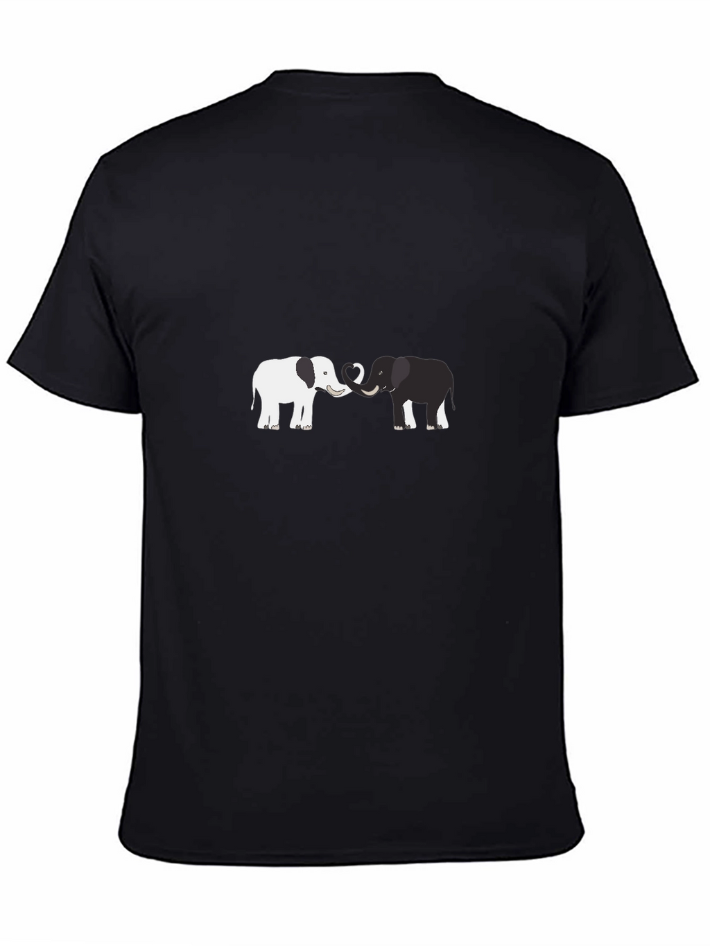 Elephant Love Graphic Tee - Black Cotton Blend Shirt