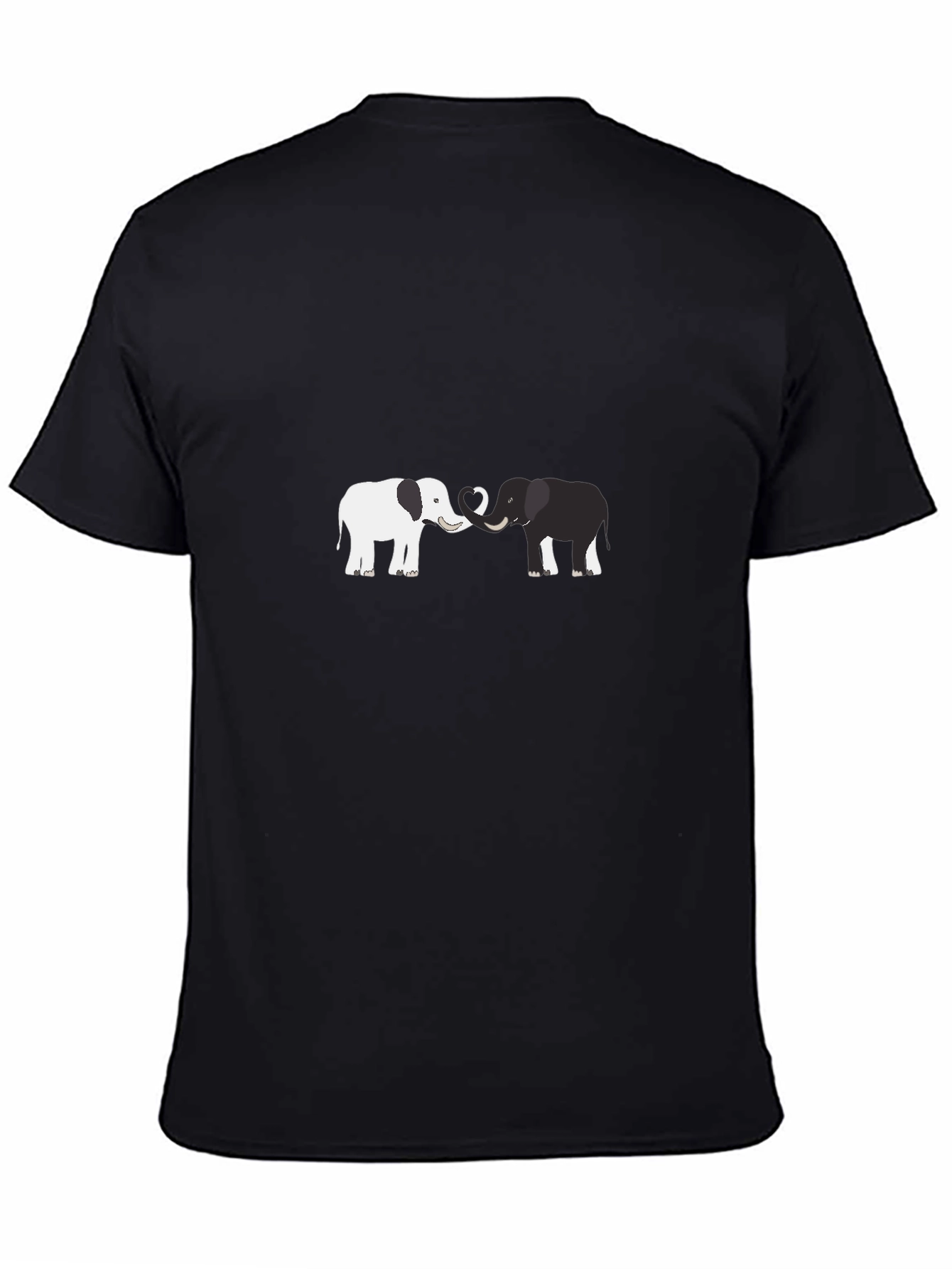Elephant Love Graphic Tee - Black Cotton Blend Shirt