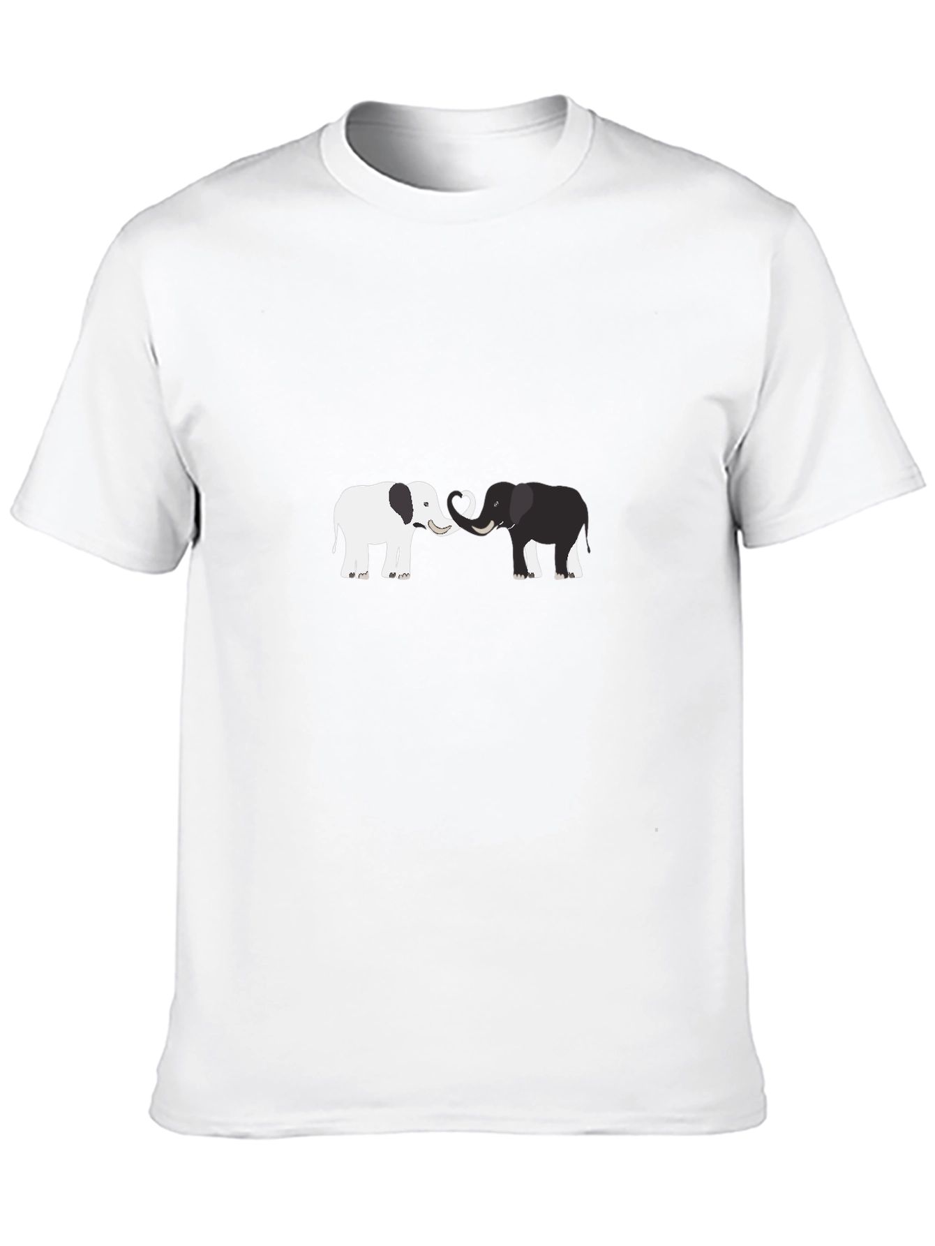 Elephant Love Graphic Tee - Black Cotton Blend Shirt