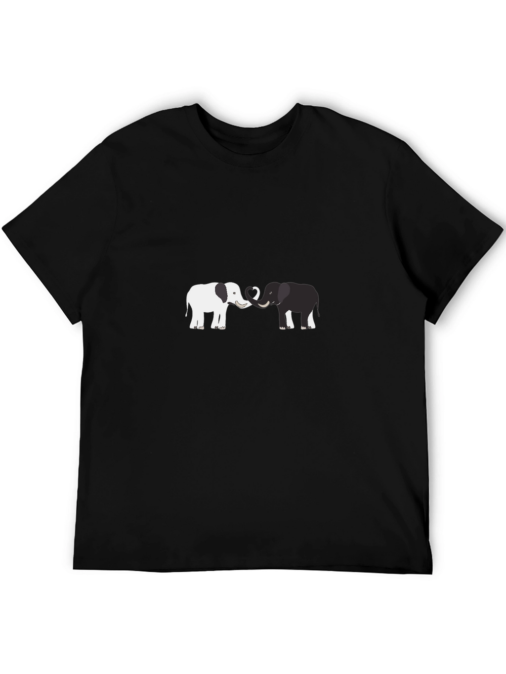 Elephant Love Graphic Tee - Black Cotton Blend Shirt