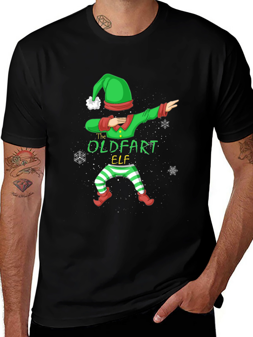 The Oldfart Elf Dabbing Christmas T-Shirt