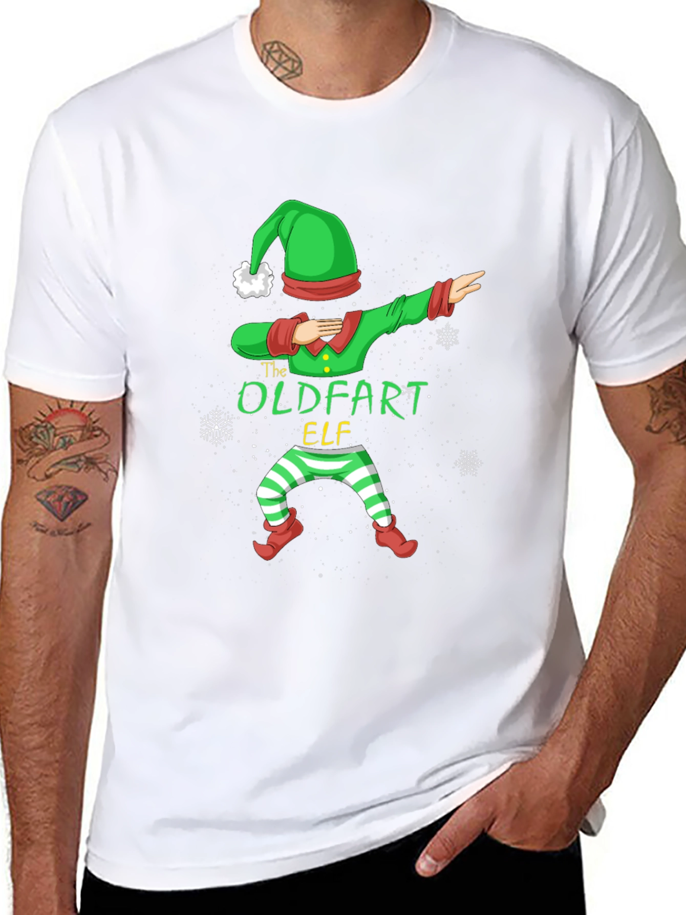 The Oldfart Elf Dabbing Christmas T-Shirt