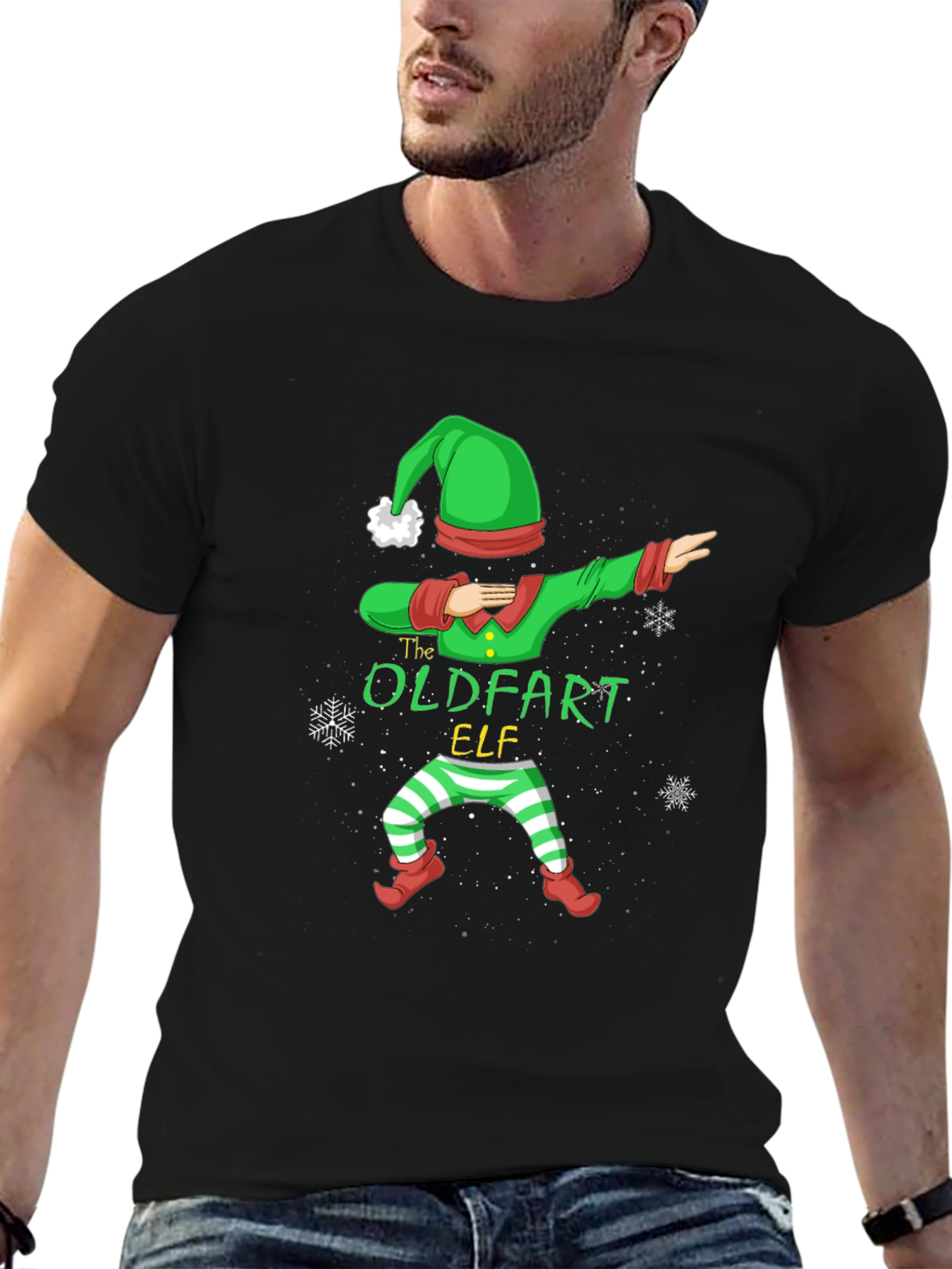 The Oldfart Elf Dabbing Christmas T-Shirt