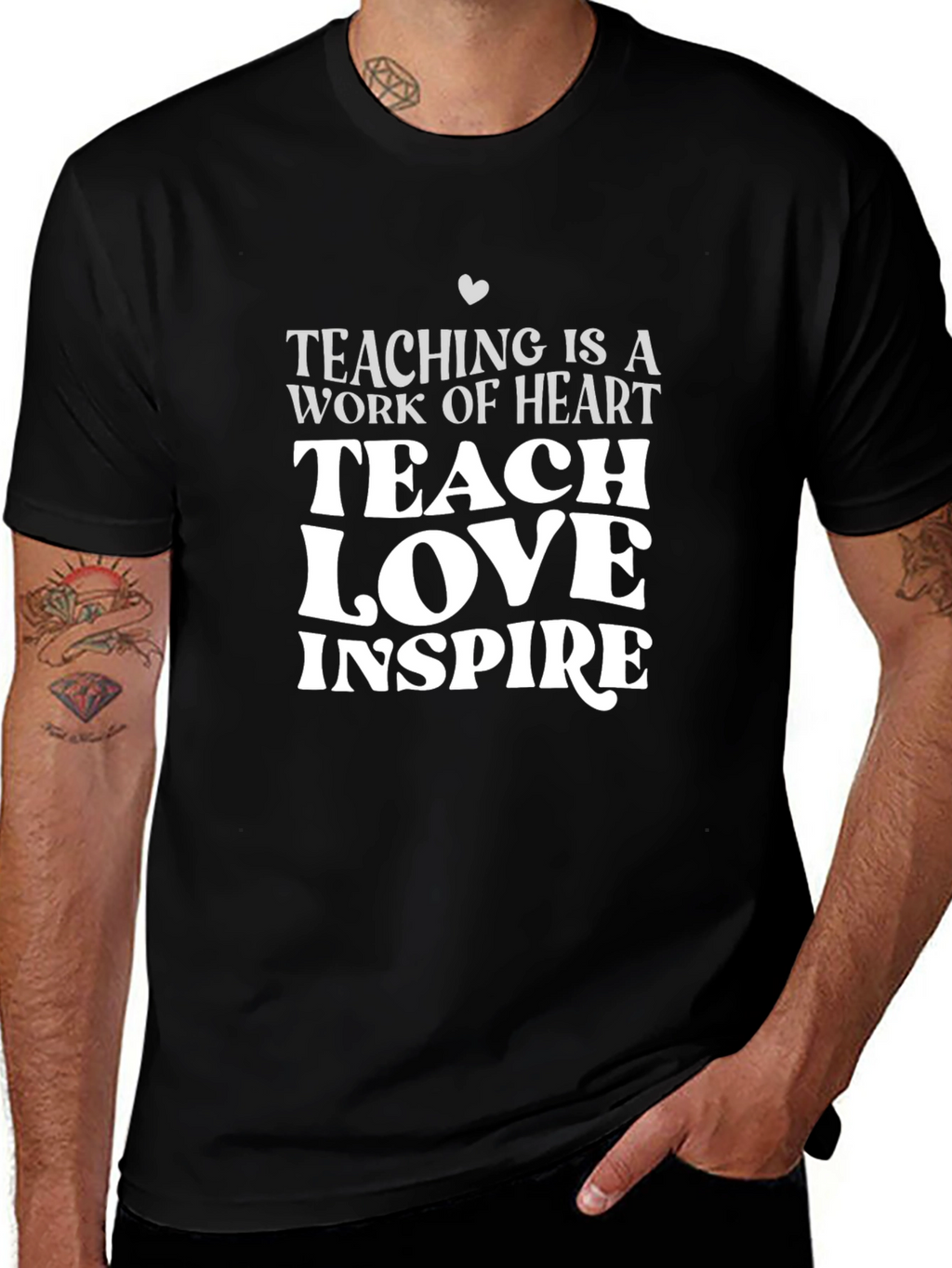 Teacher Heart T-Shirt: Teach Love Inspire