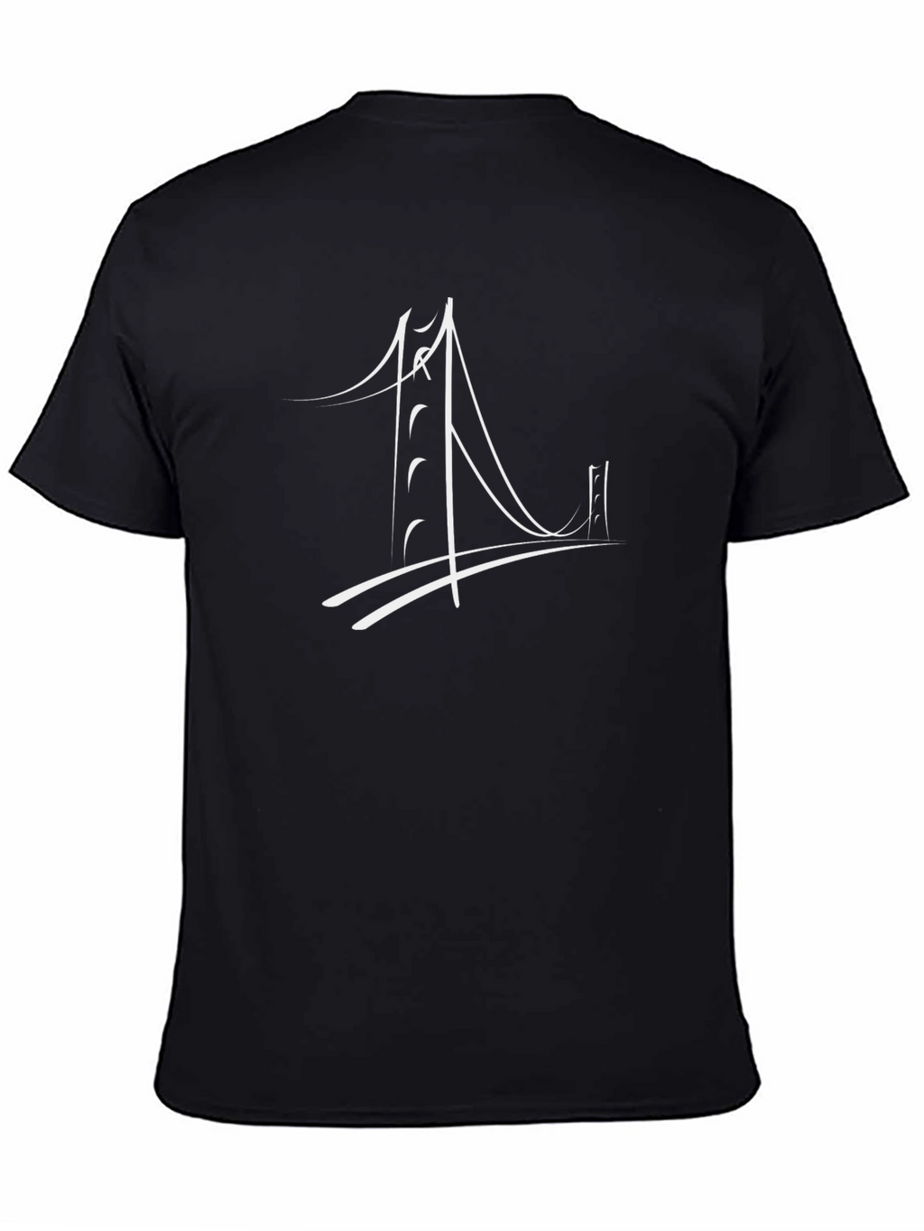 Modern Bridge Graphic Black T-Shirt