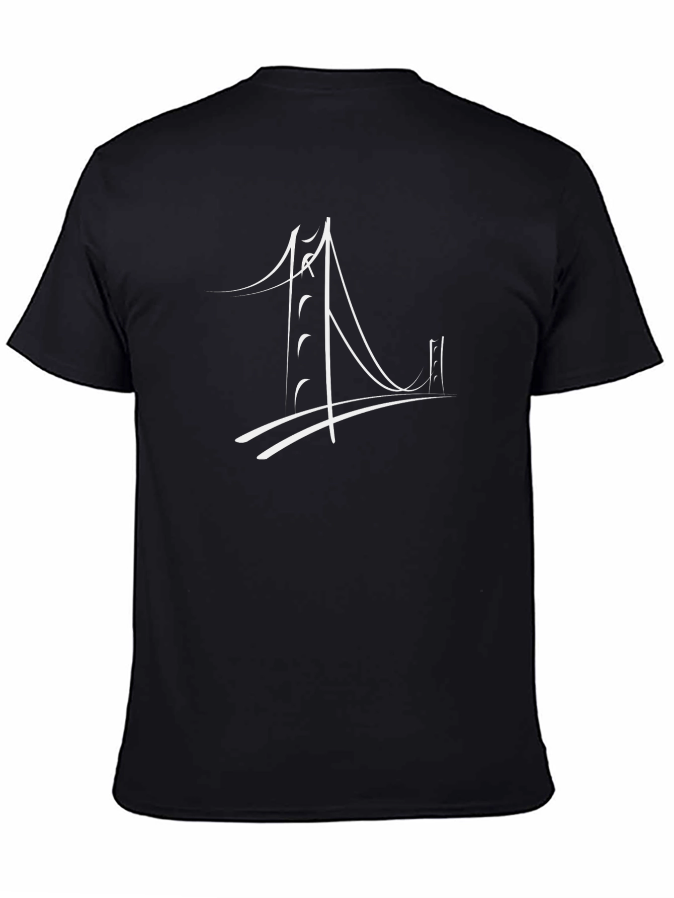 Modern Bridge Graphic Black T-Shirt