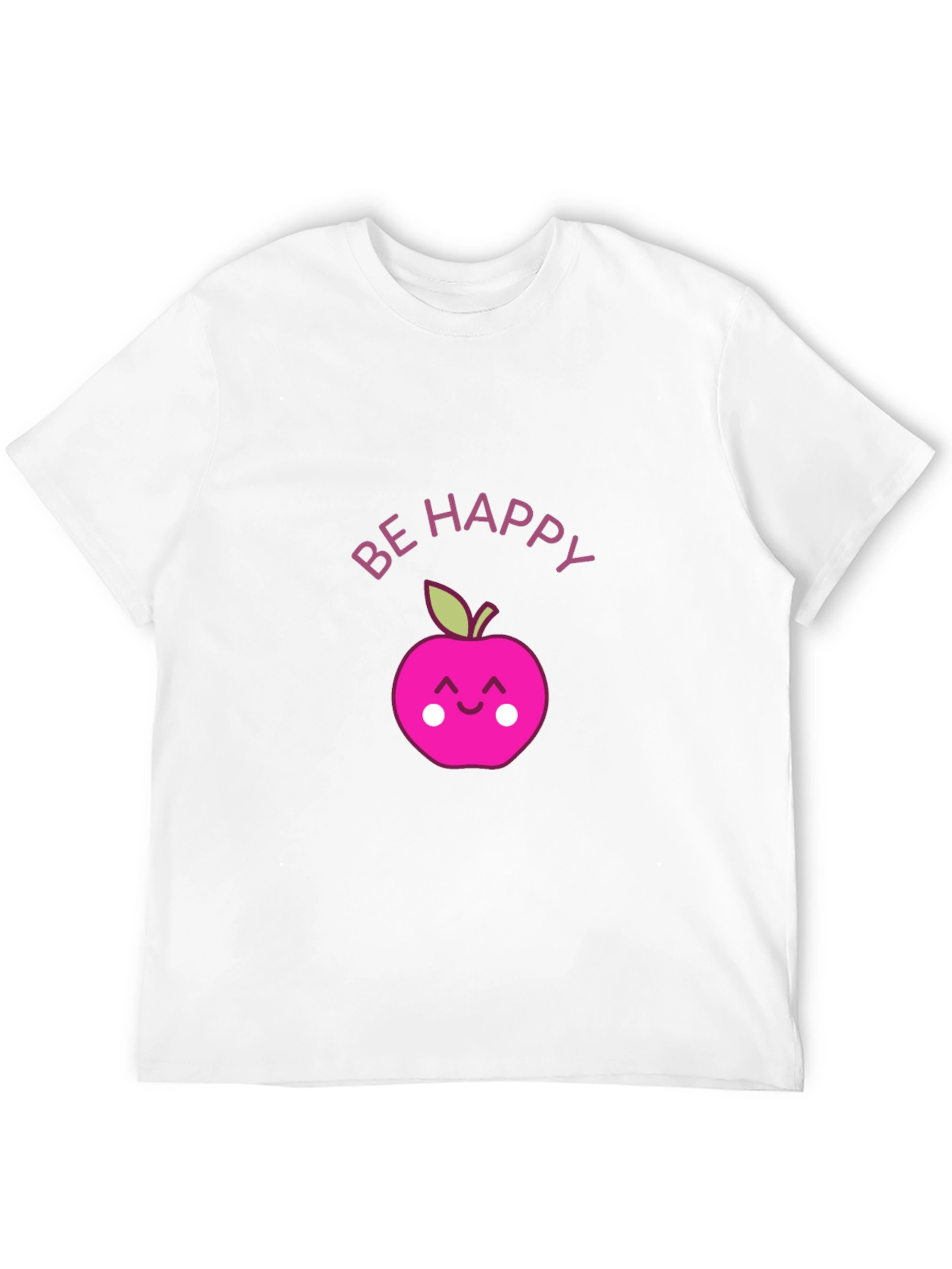 Be Happy Apple Graphic Tee - Black