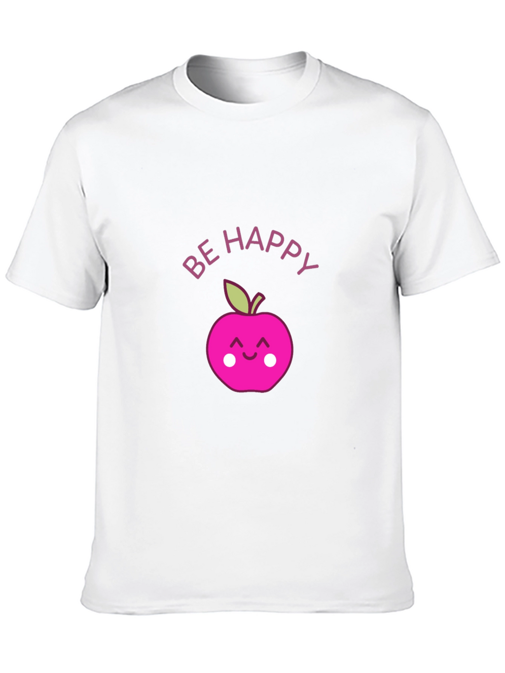 Be Happy Apple Graphic Tee - Black
