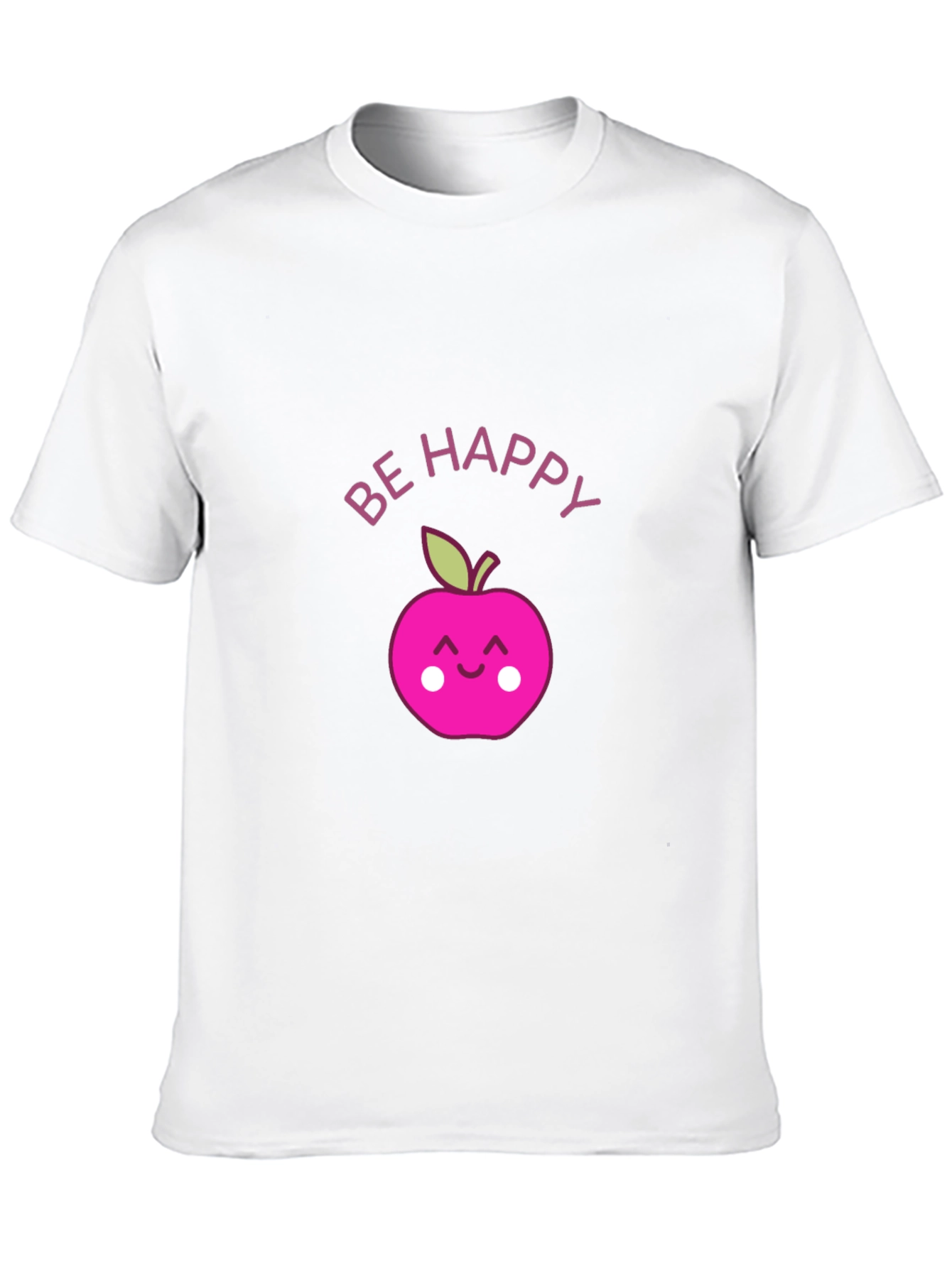 Be Happy Apple Graphic Tee - Black