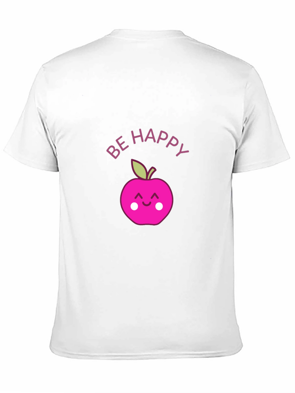 Be Happy Apple Graphic Tee - Black