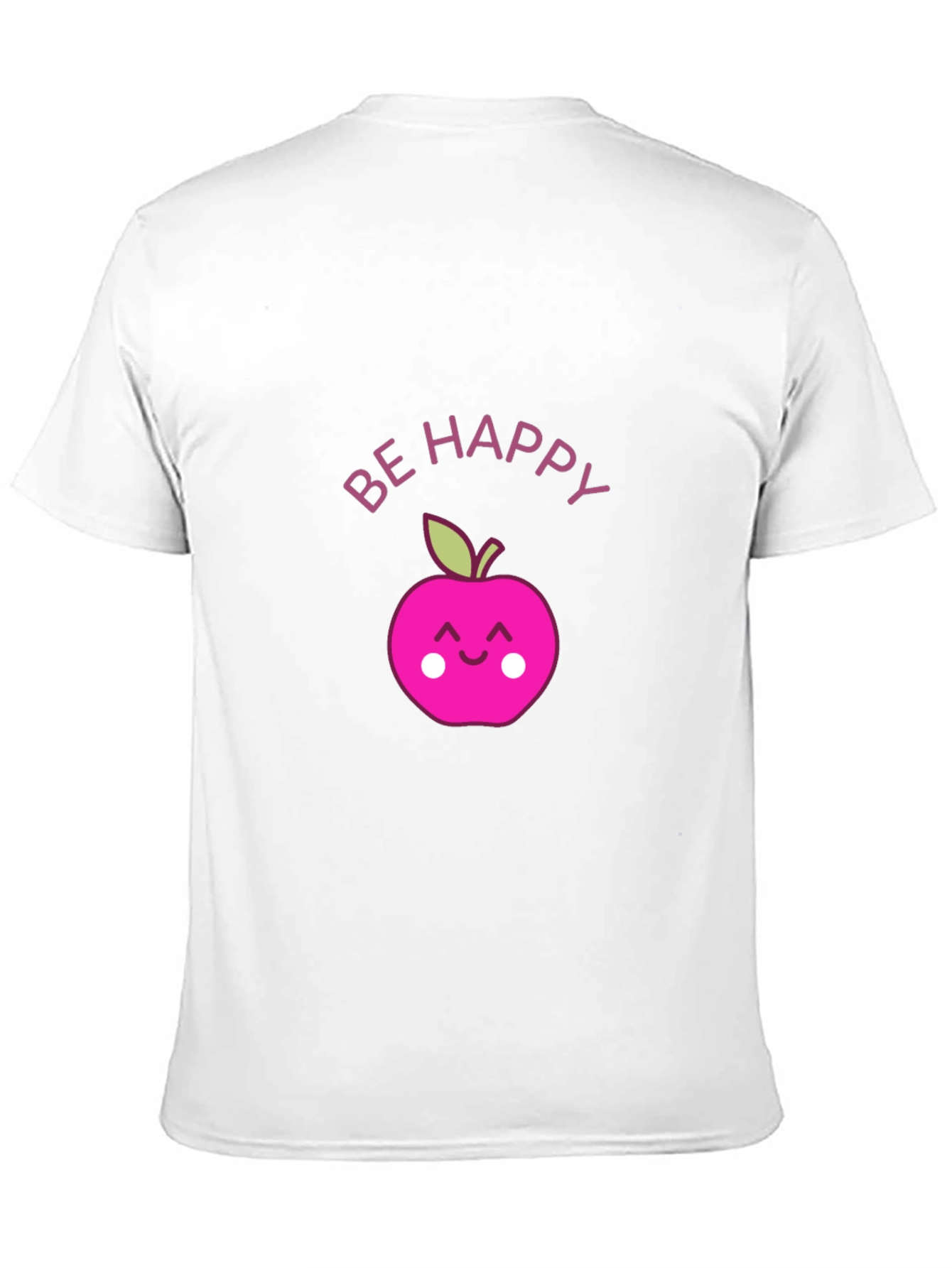 Be Happy Apple Graphic Tee - Black