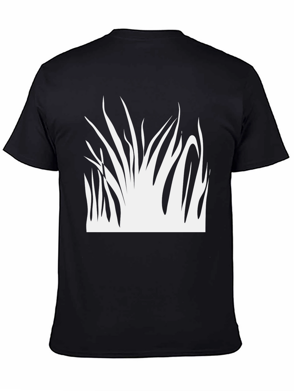 Abstract Grass Graphic Black T-Shirt