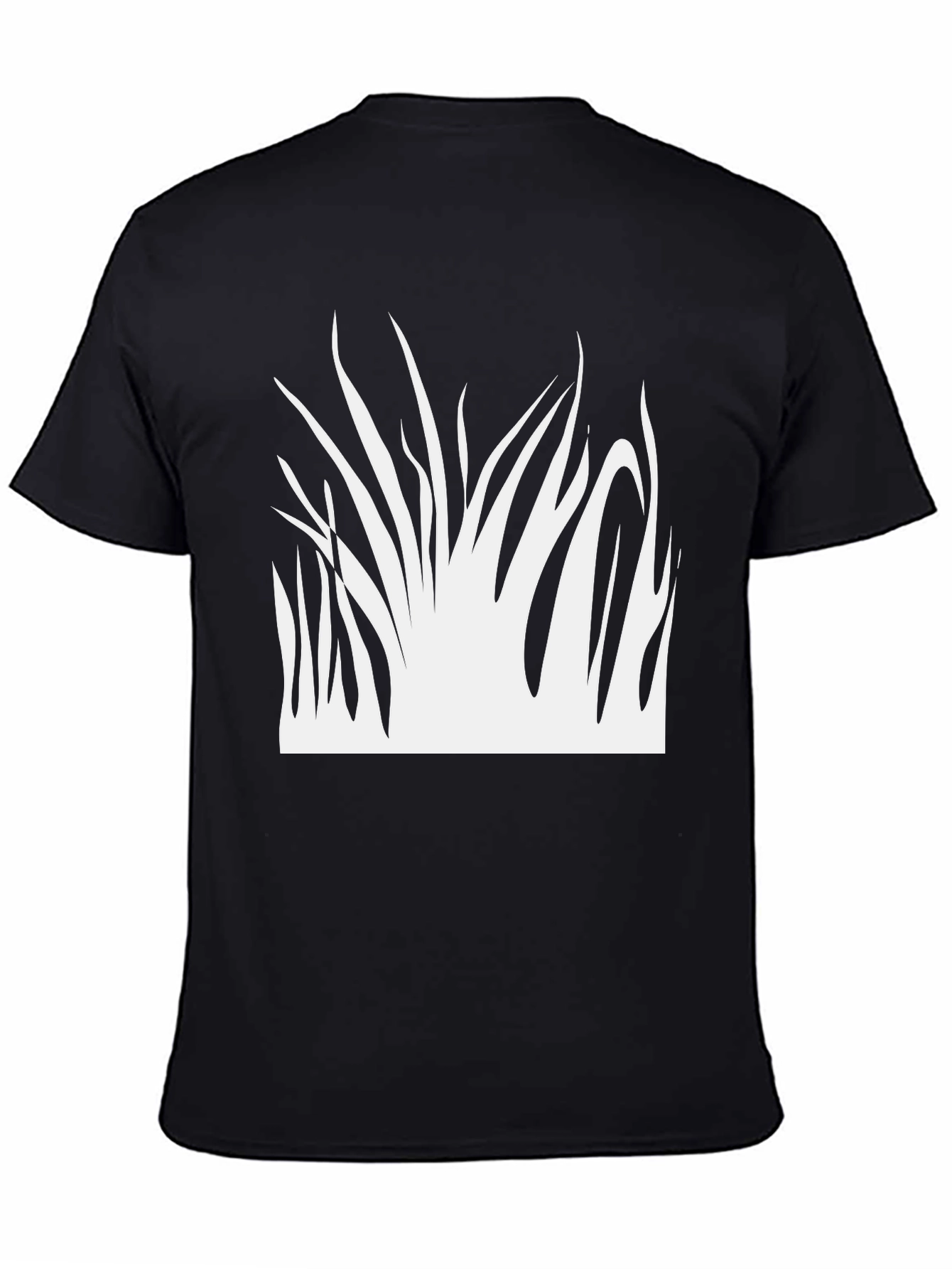 Abstract Grass Graphic Black T-Shirt
