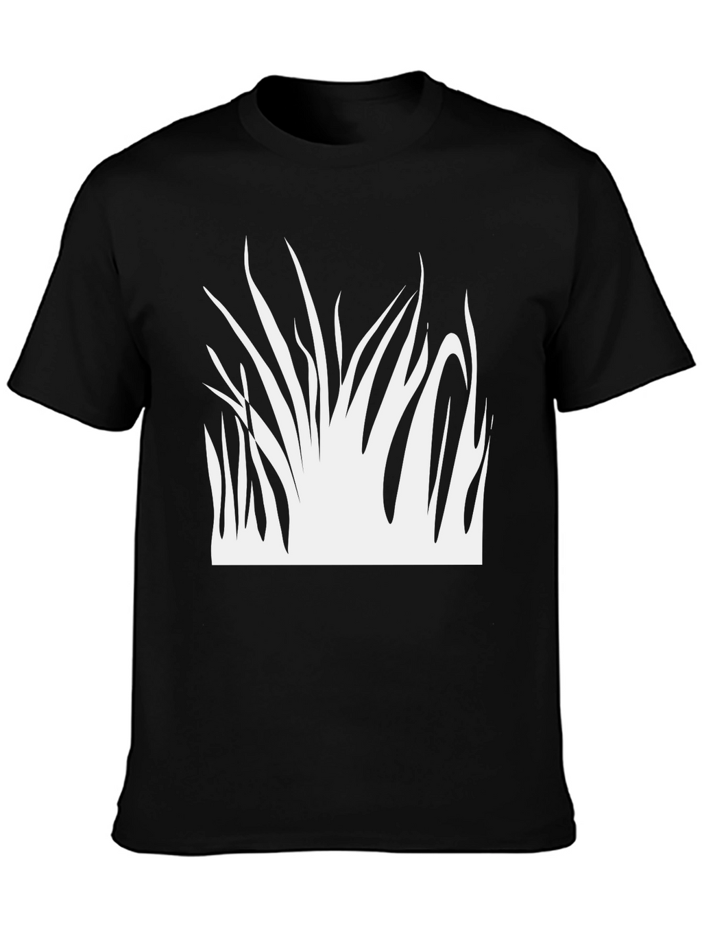 Abstract Grass Graphic Black T-Shirt