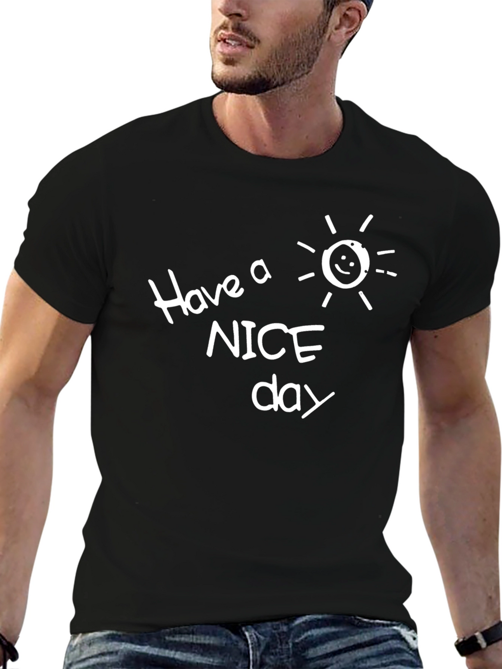 Have a Nice Day Black Graphic T-Shirt