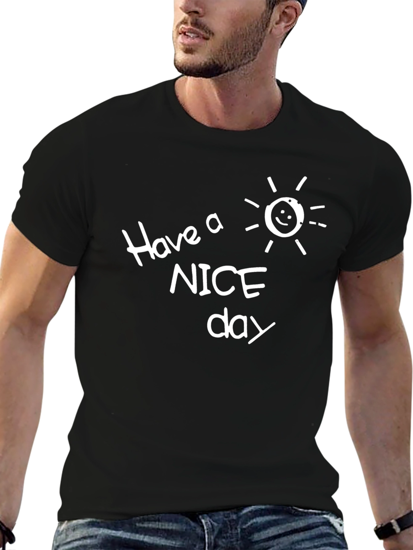 Have a Nice Day Black Graphic T-Shirt