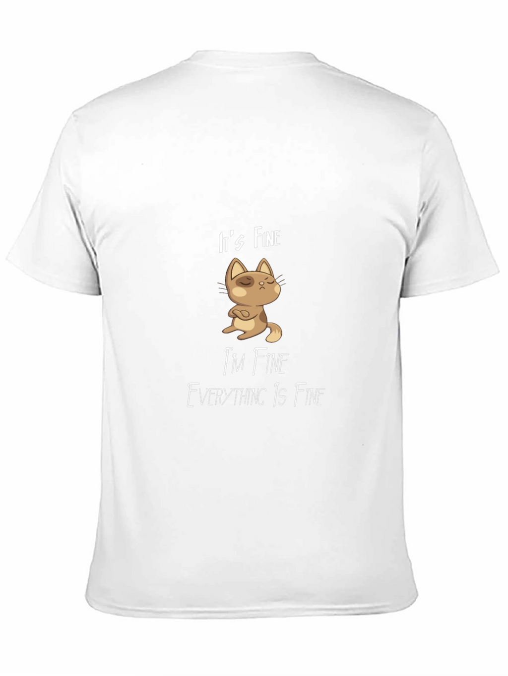 Its Fine Cat Graphic T-Shirt - Black Casual Tee