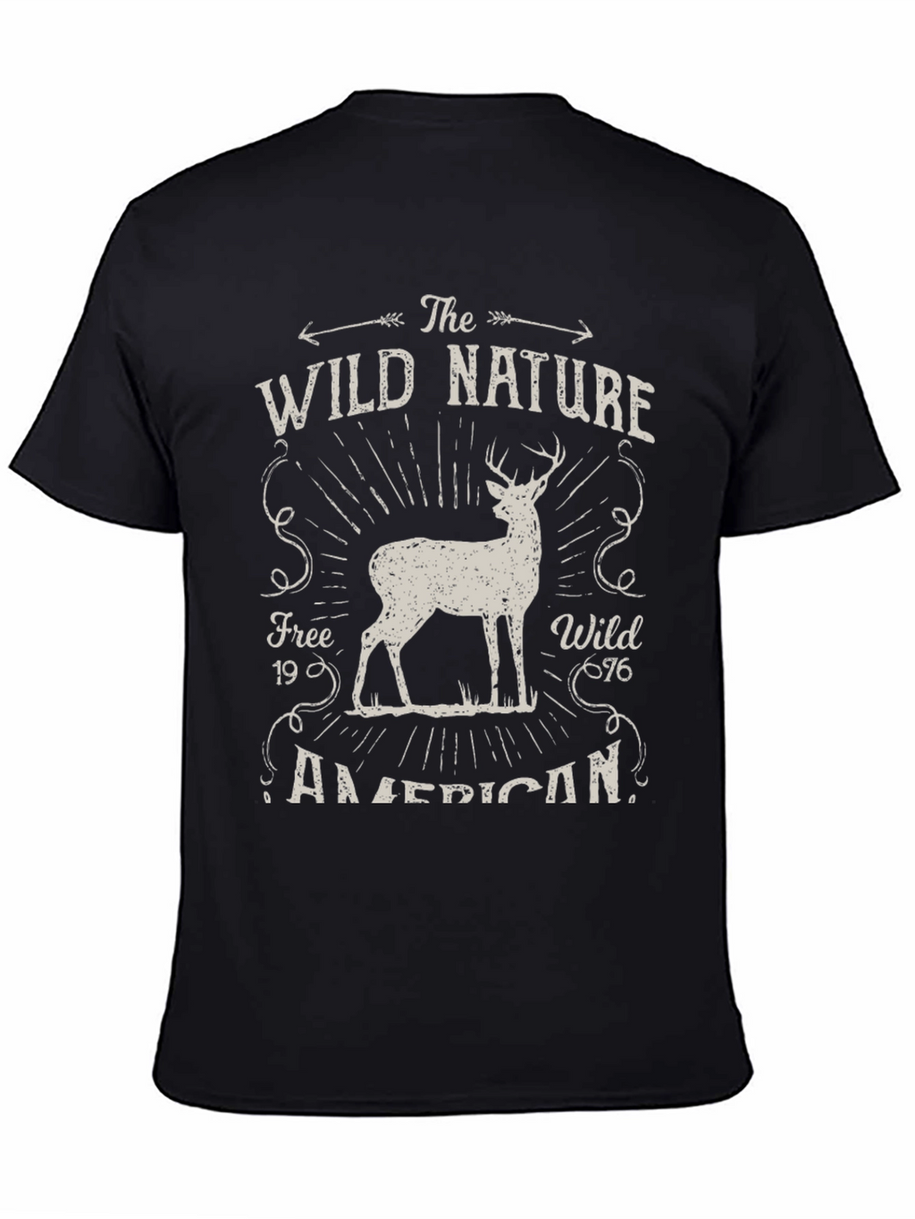 Wild Nature Graphic Tee - American Deer Print