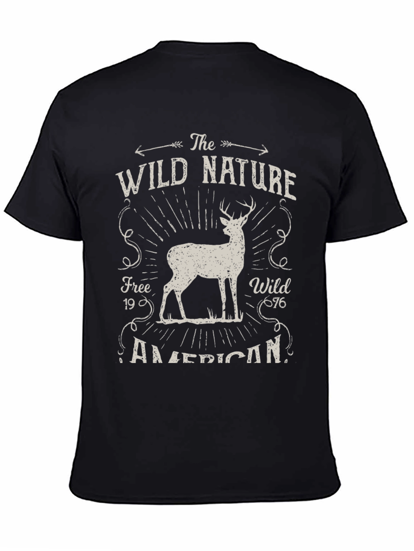 Wild Nature Graphic Tee - American Deer Print