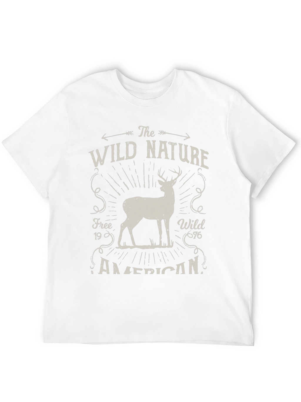 Wild Nature Graphic Tee - American Deer Print