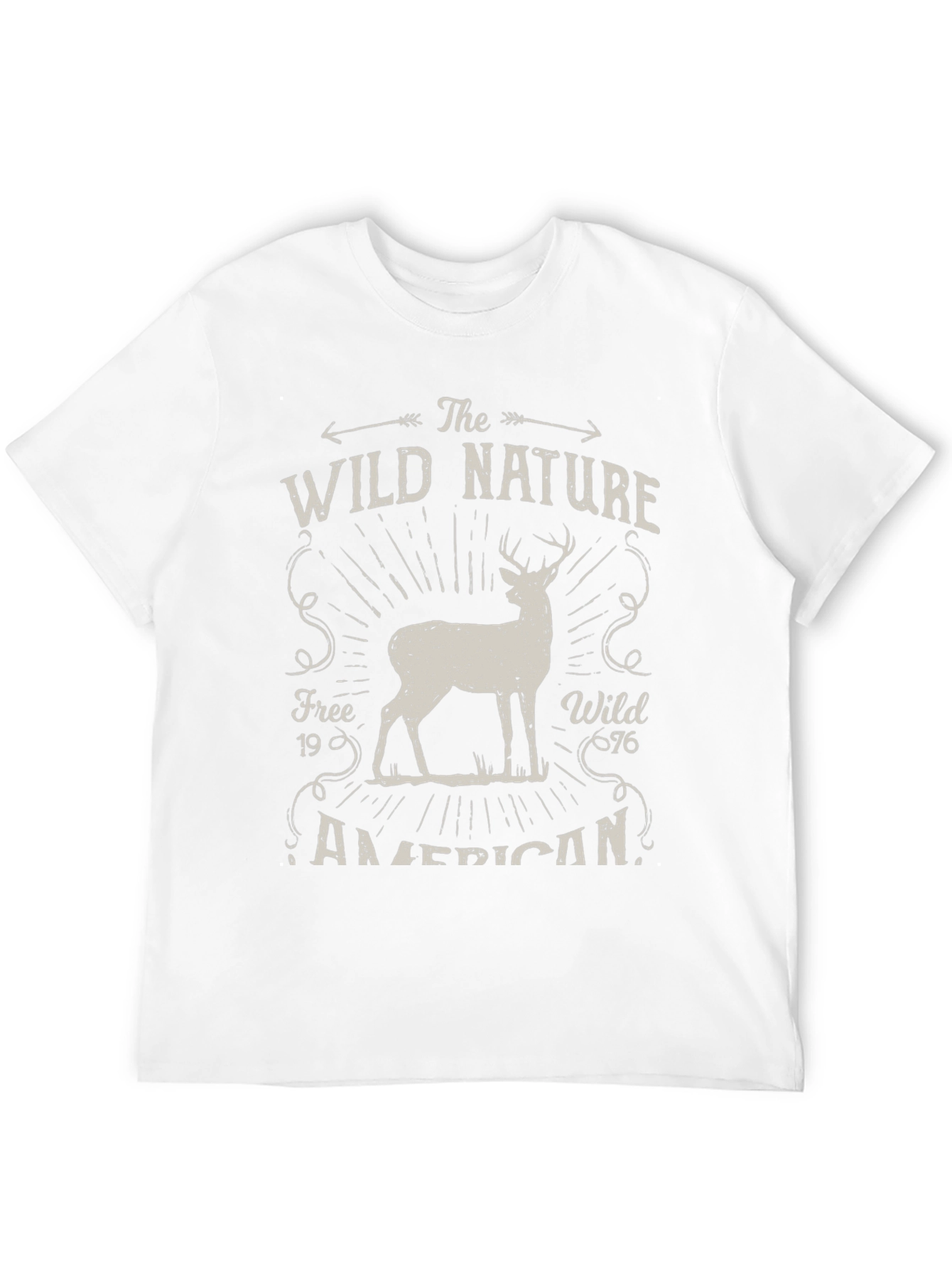 Wild Nature Graphic Tee - American Deer Print
