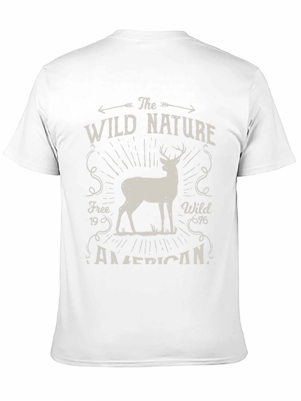 Wild Nature Graphic Tee - American Deer Print