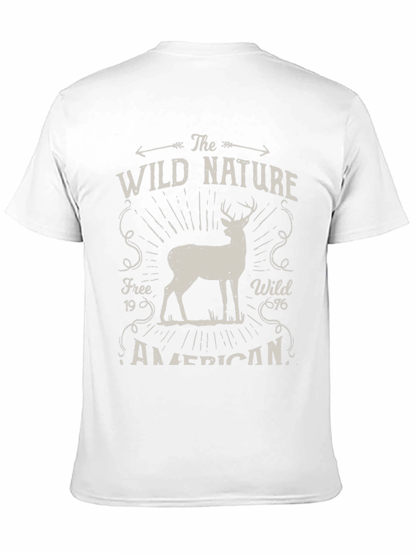 Wild Nature Graphic Tee - American Deer Print