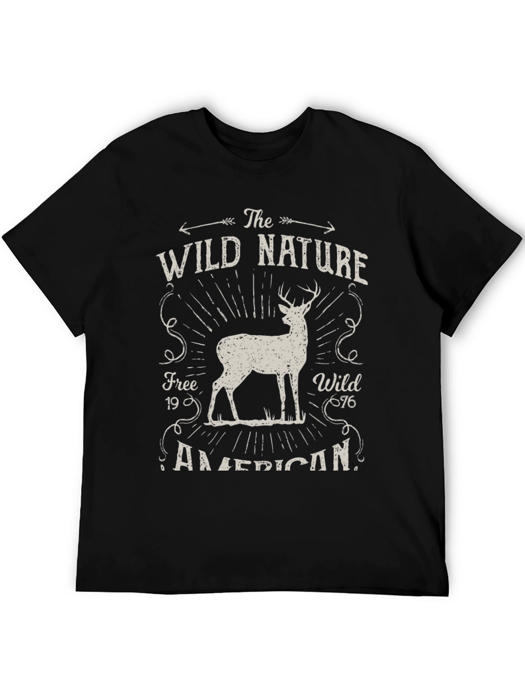 Wild Nature Graphic Tee - American Deer Print