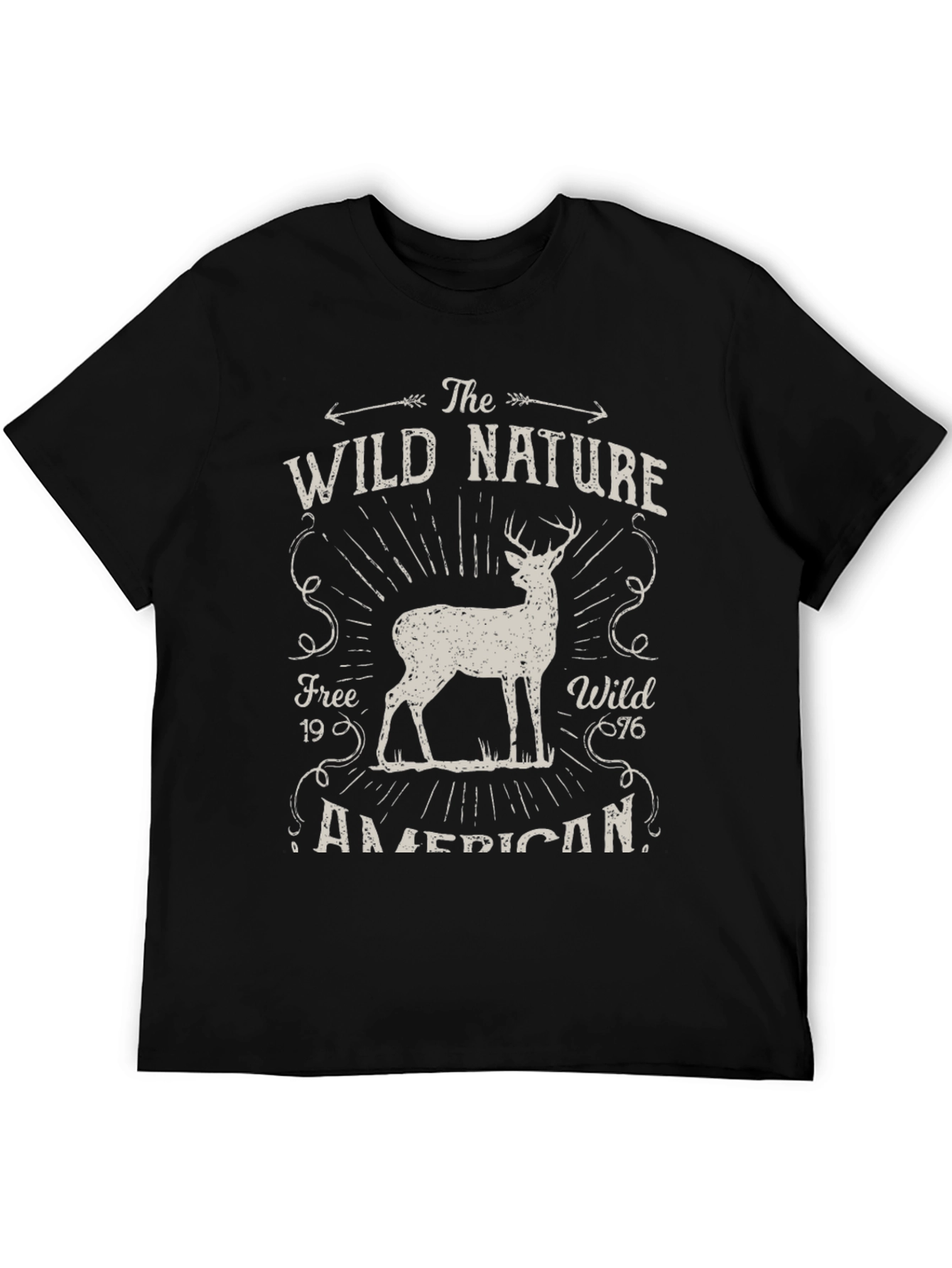 Wild Nature Graphic Tee - American Deer Print