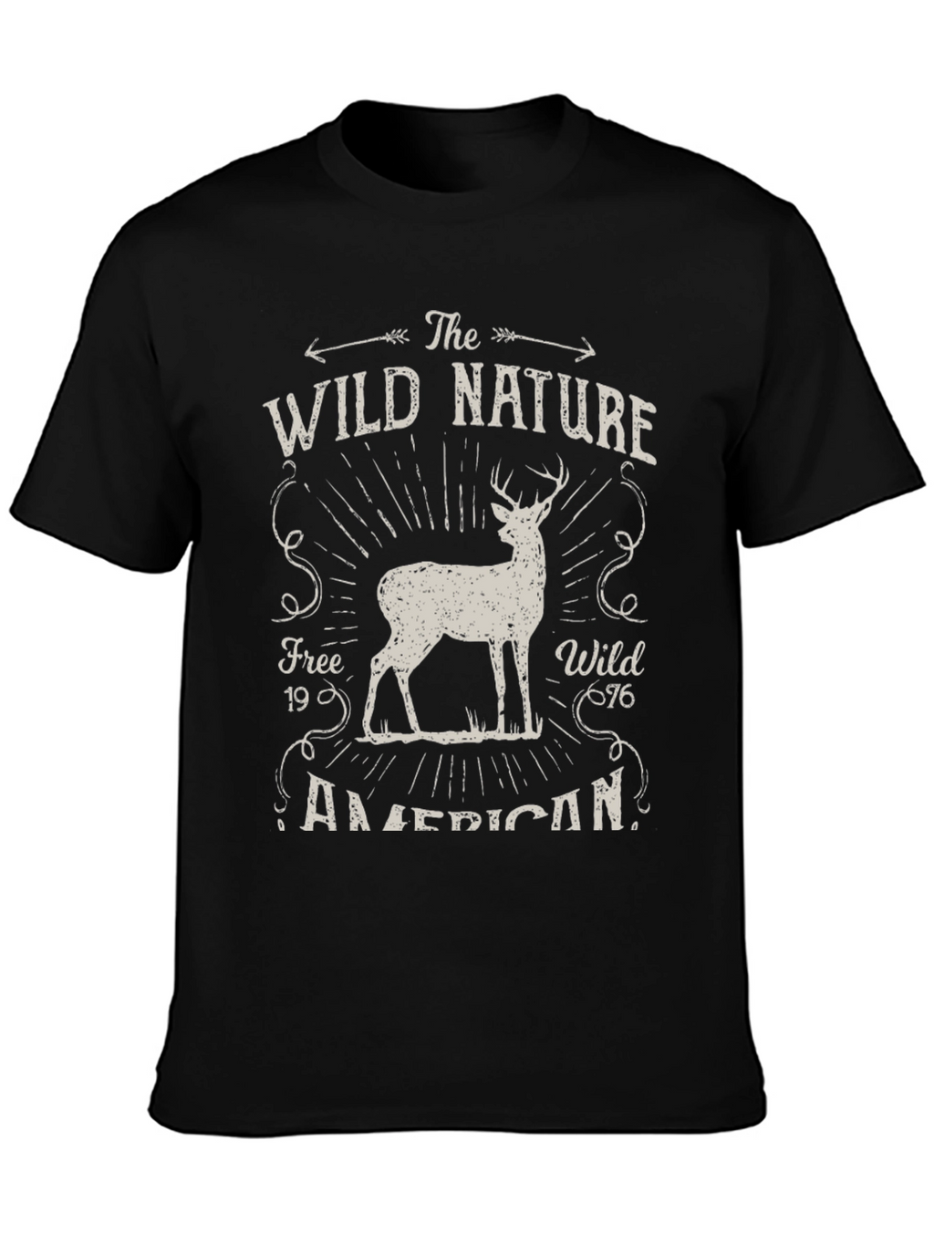 Wild Nature Graphic Tee - American Deer Print