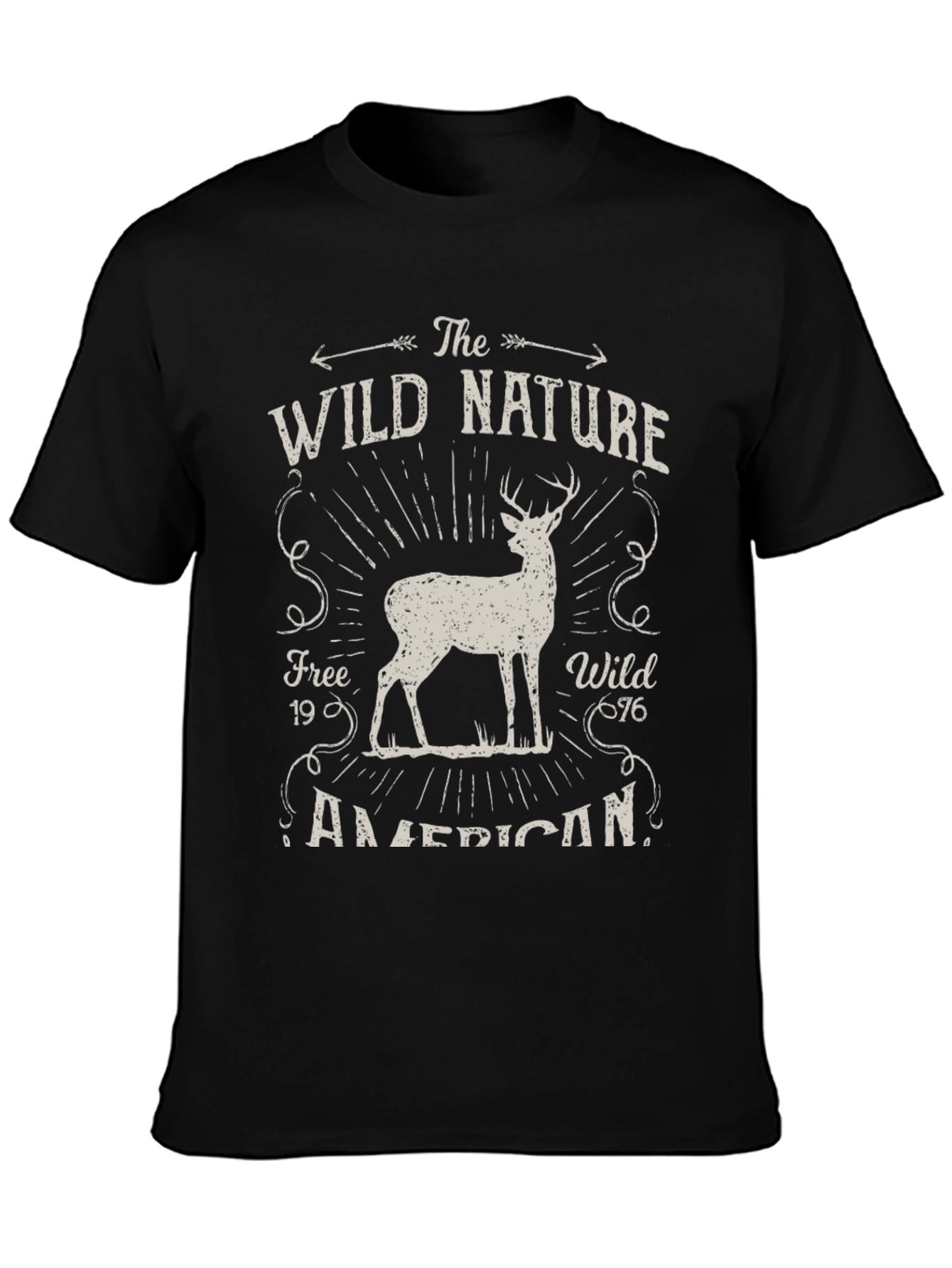 Wild Nature Graphic Tee - American Deer Print