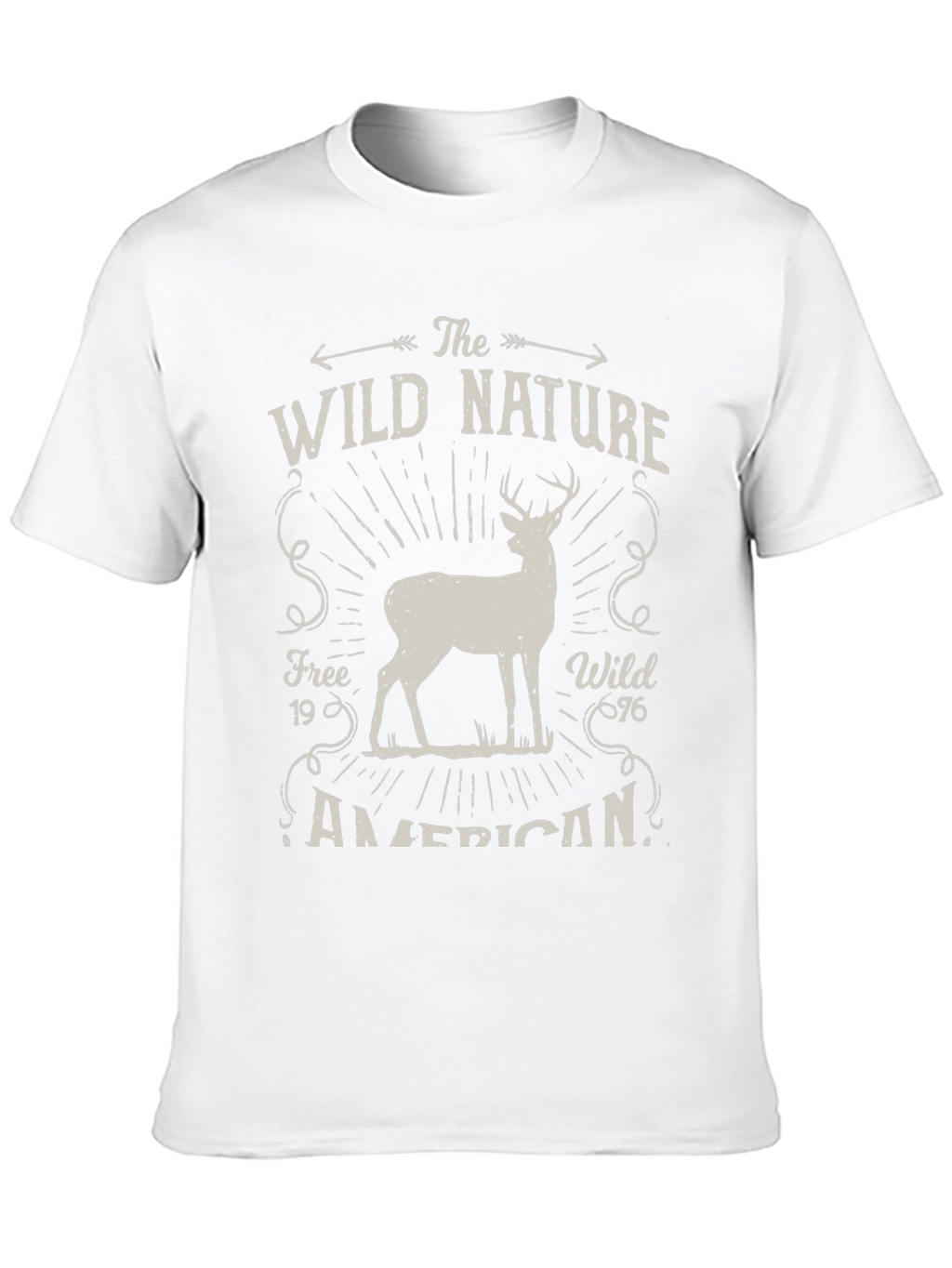 Wild Nature Graphic Tee - American Deer Print