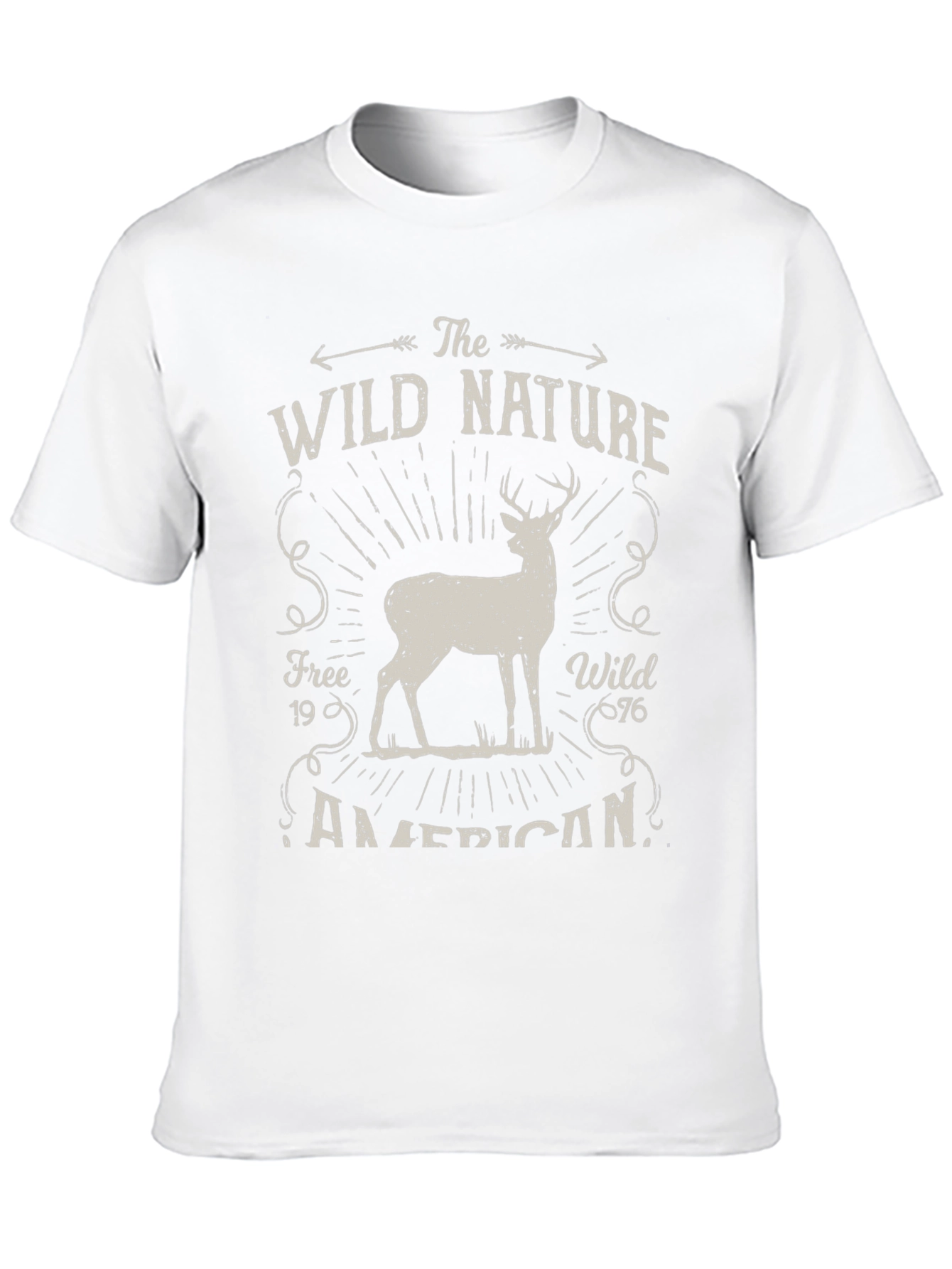 Wild Nature Graphic Tee - American Deer Print