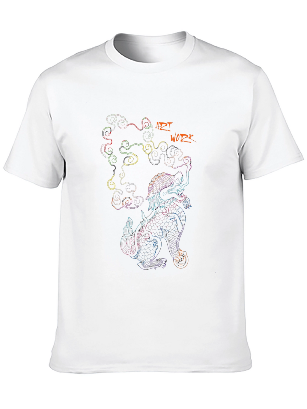 Art Work Dragon Graphic Black T-Shirt